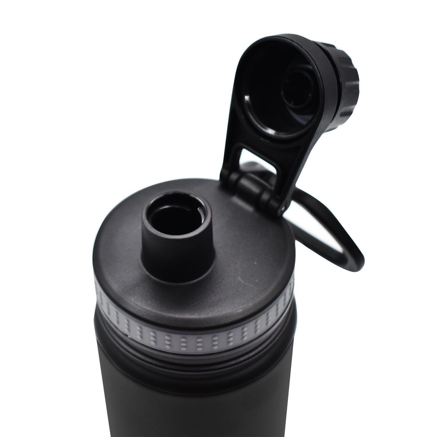 Botella Metálica Térmica Insulada 600ml Negro NatGeo-5