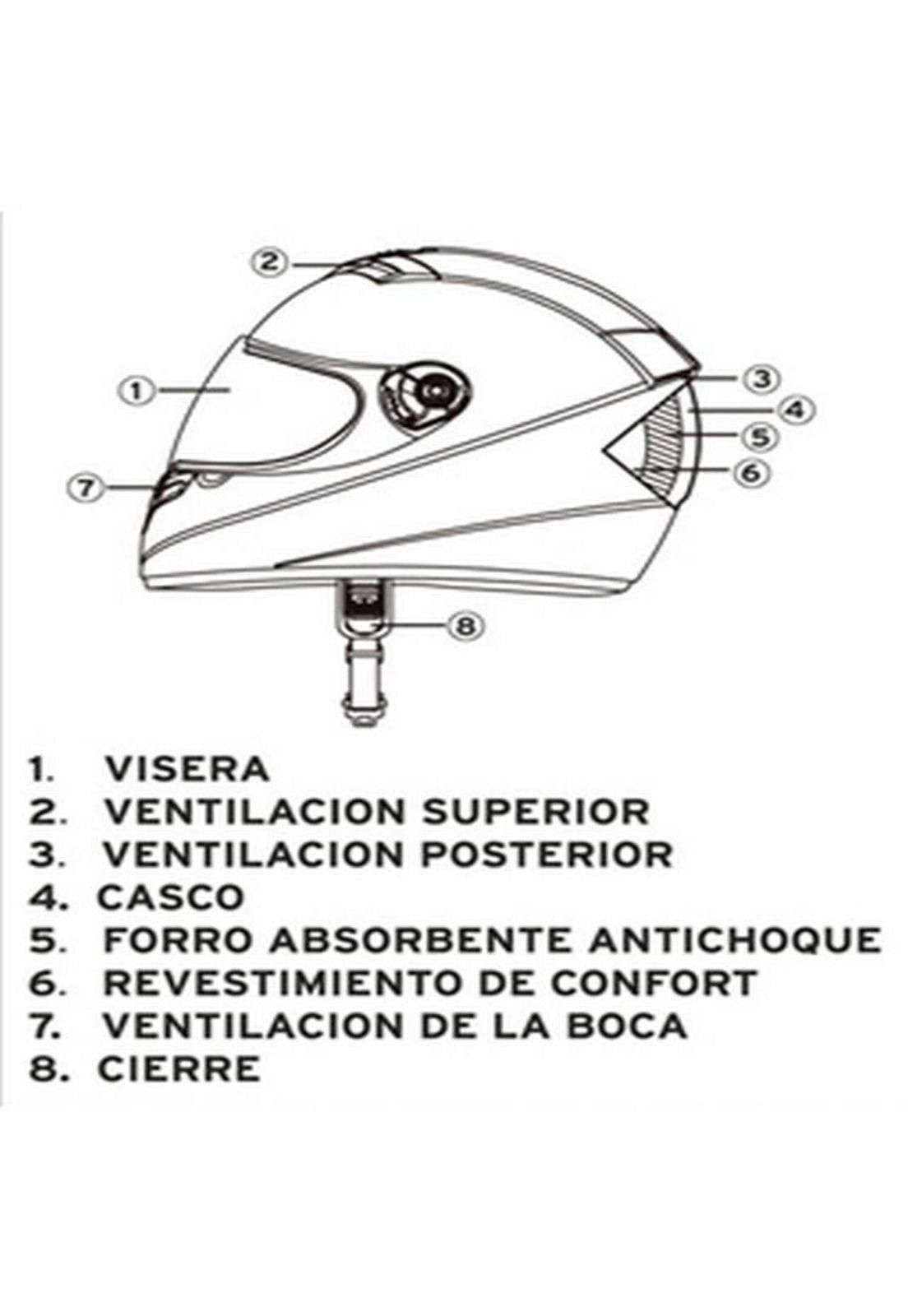 Casco Full Face Bx105 Talla M Color Burgundhy Ceritificacion ECE Bex-6