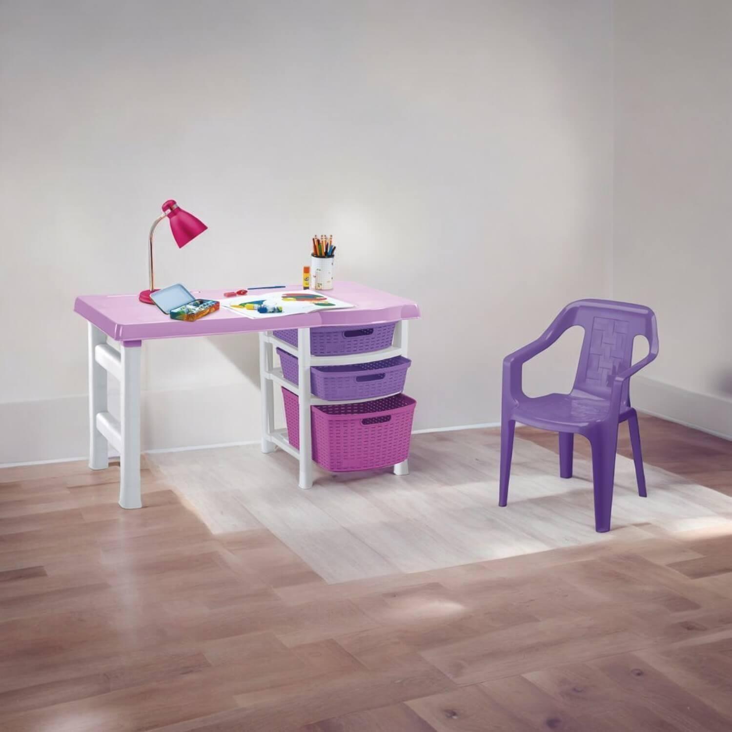 Escritorio Infantil Plastico Rosado 50x88x50 cm Rimax-2