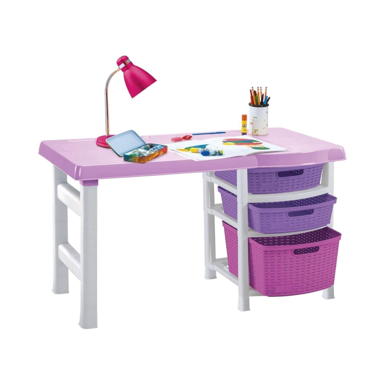 Escritorio Infantil Plastico Rosado 50x88x50 cm Rimax-4