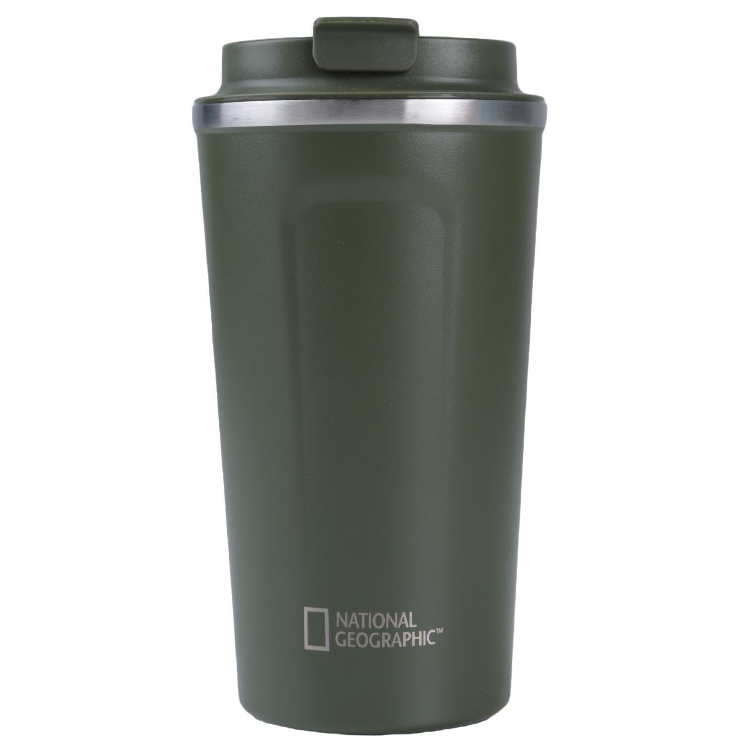 Mug Acero Inoxidable Tapa Flip Antideslizante 500ml Verde-2