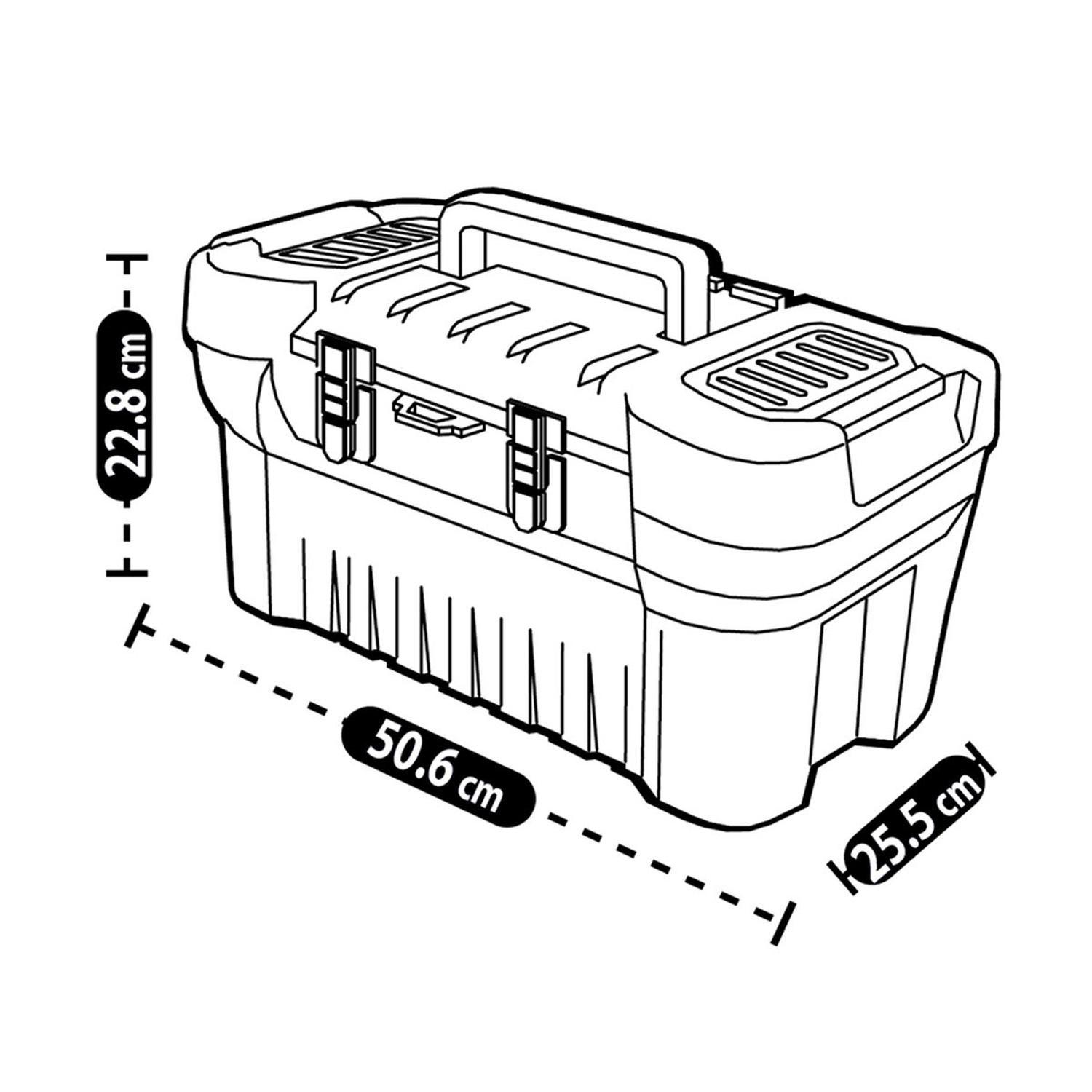 Caja de Herramientas Cerradura Metalica 20" Negra Rimax-3