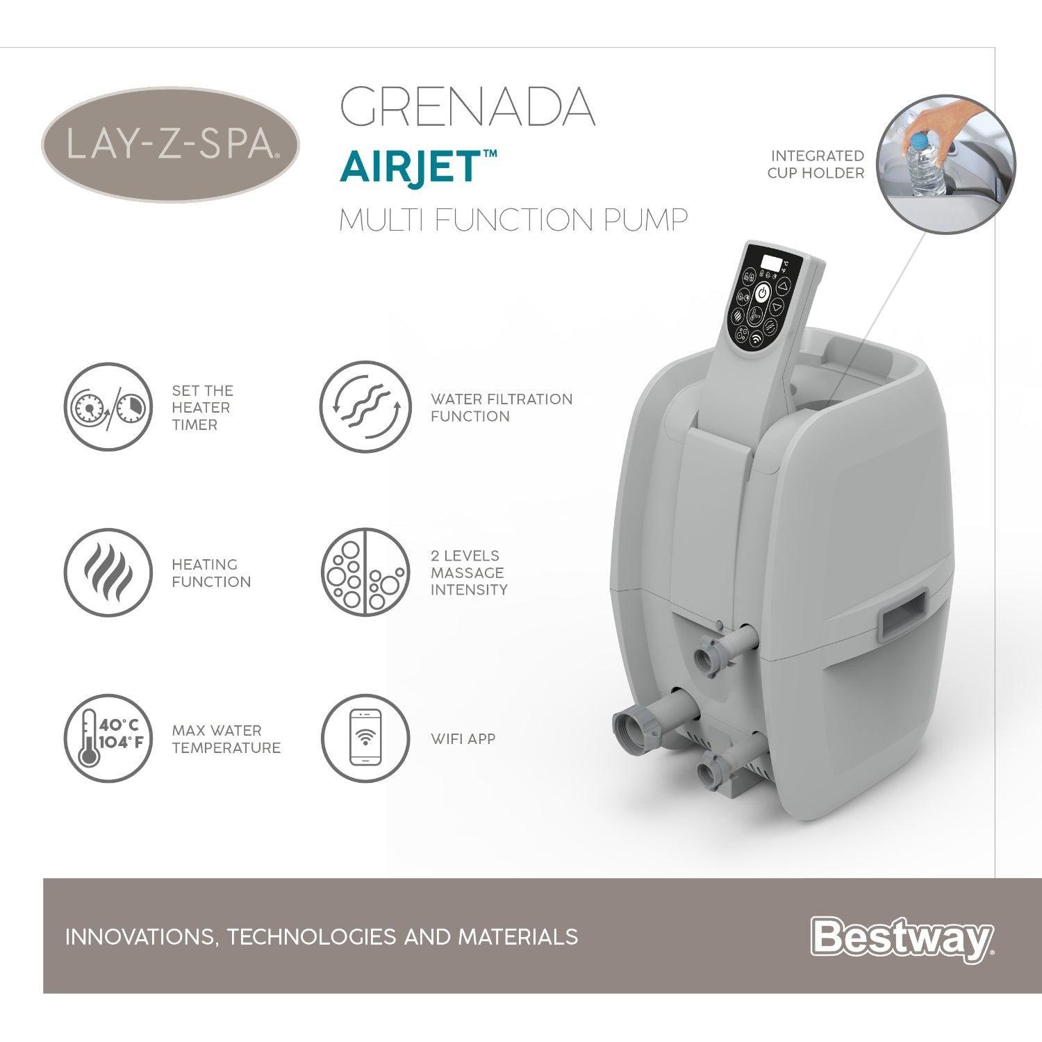 Hot Tub Spa Jacuzzi Inflable Grenada 8 Personas Bestway-3