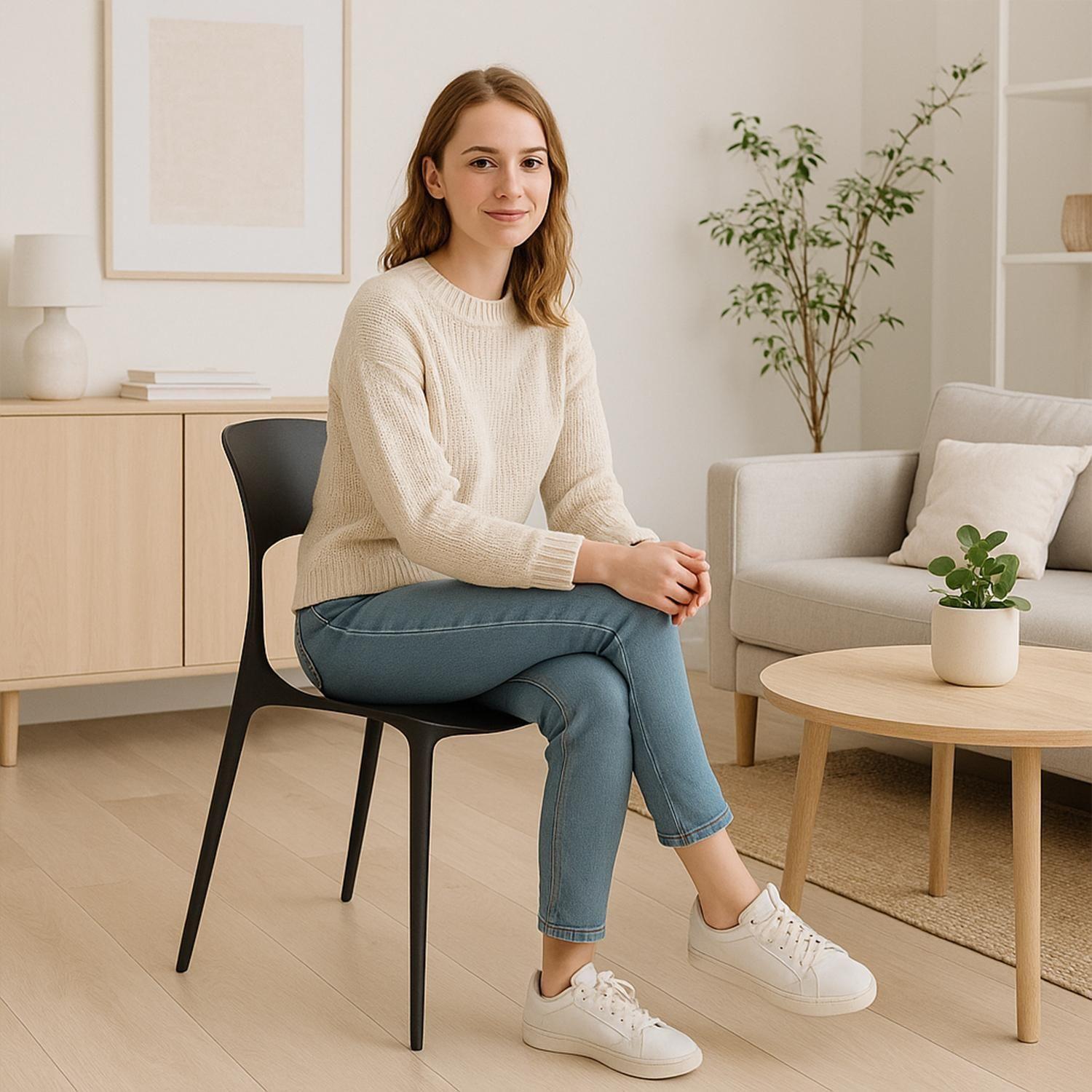 Silla Plástico Apilable Deco Nuremberg Negro Escandinavia-6