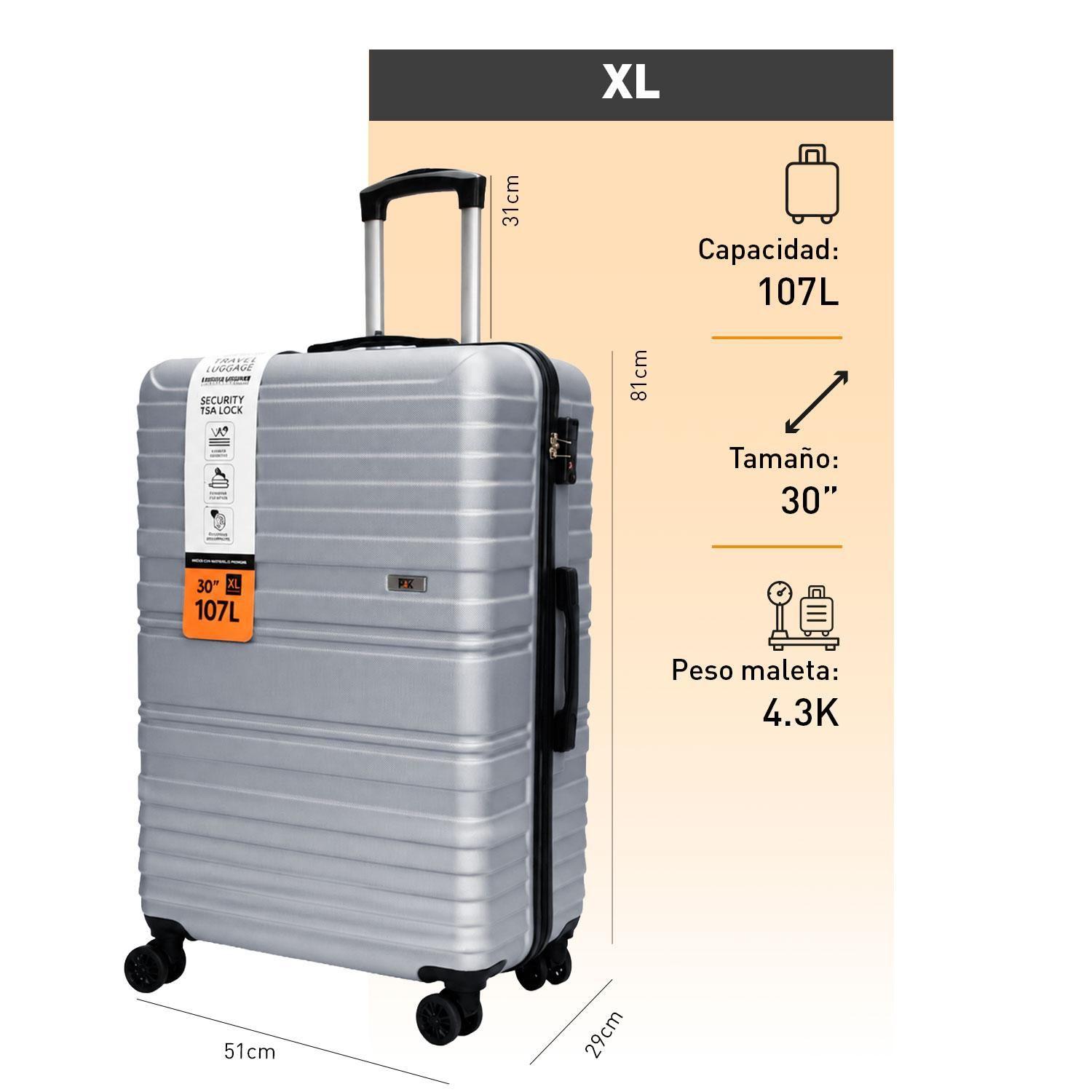 Maleta North pak Rigida Resistente Ultraliviana 30" 107L Plata-5