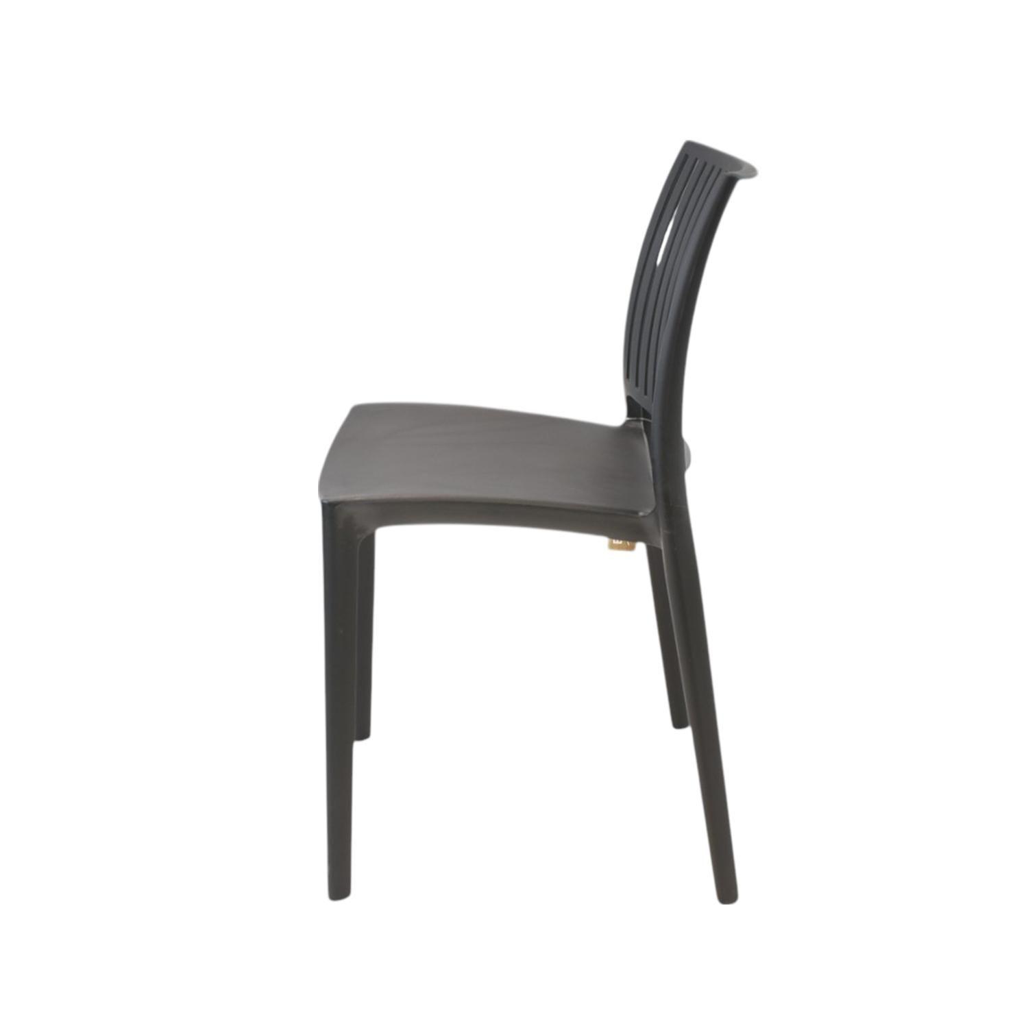 Silla Plástico Apilable Deco Noruega Negro Escandinavia-3