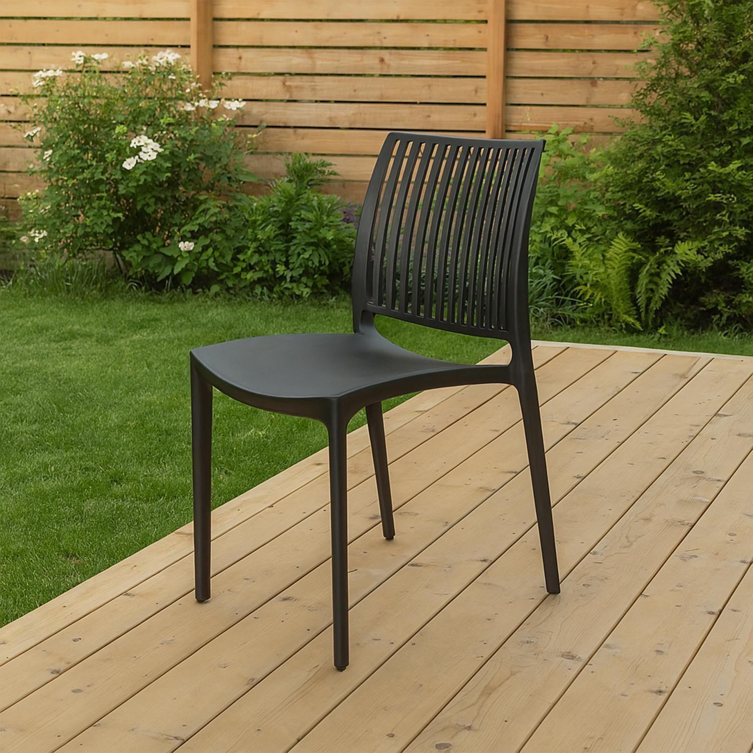 Silla Plástico Apilable Deco Noruega Negro Escandinavia-6