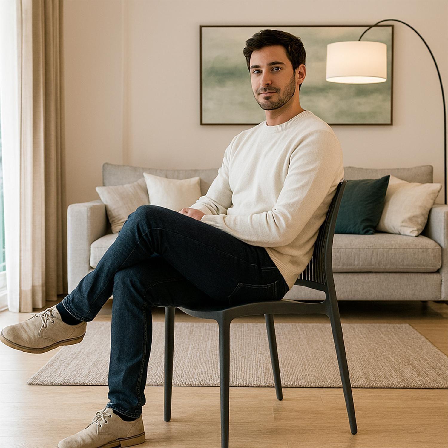 Silla Plástico Apilable Deco Noruega Negro Escandinavia-4