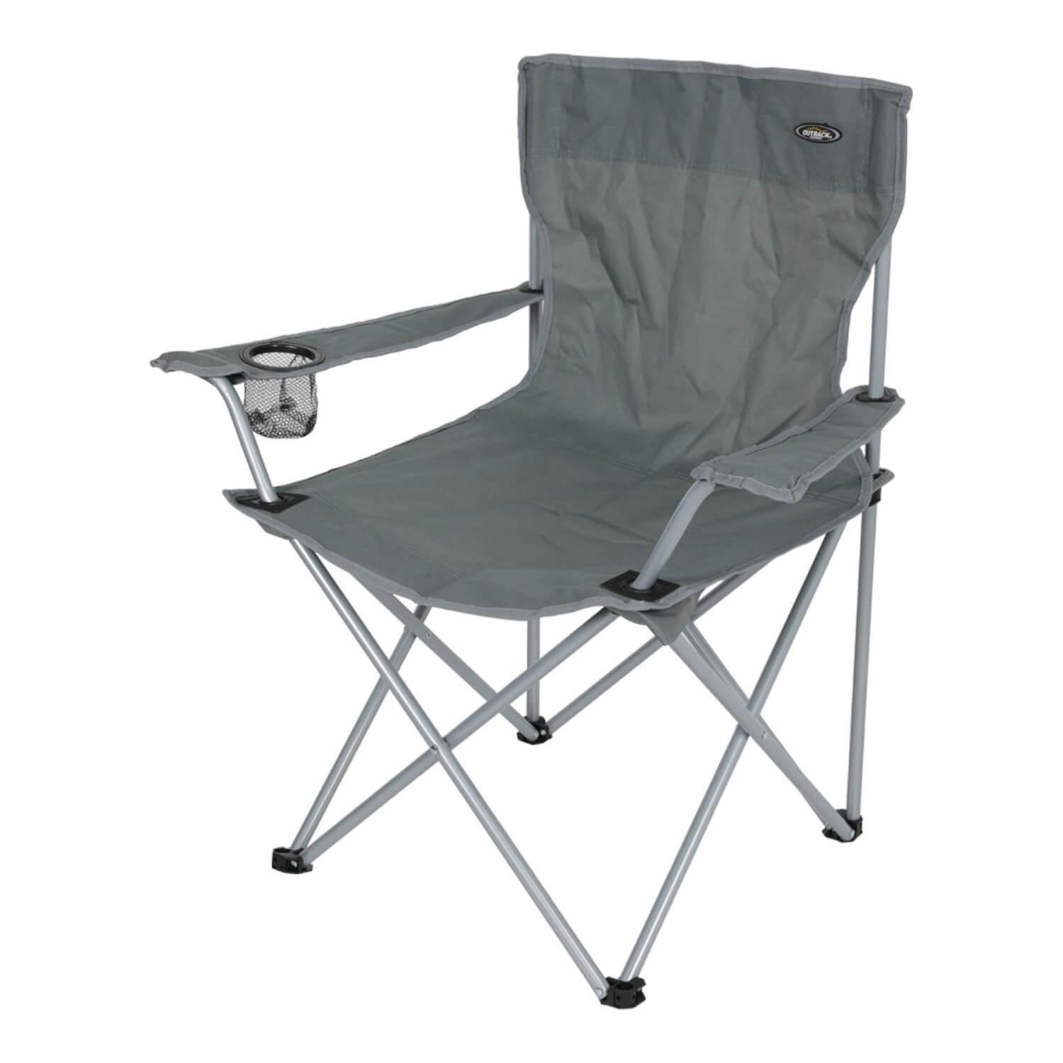 Silla Plegable Outback Con Apoyabrazos Gris-7