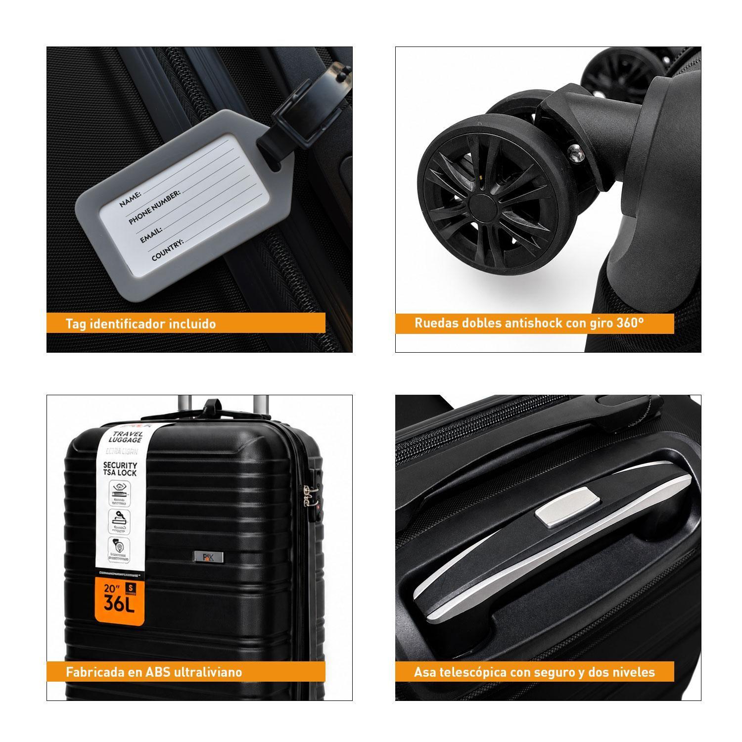 Maleta North Pak Viaje Cabina Equipaje Mano 20" 36L Negro-3