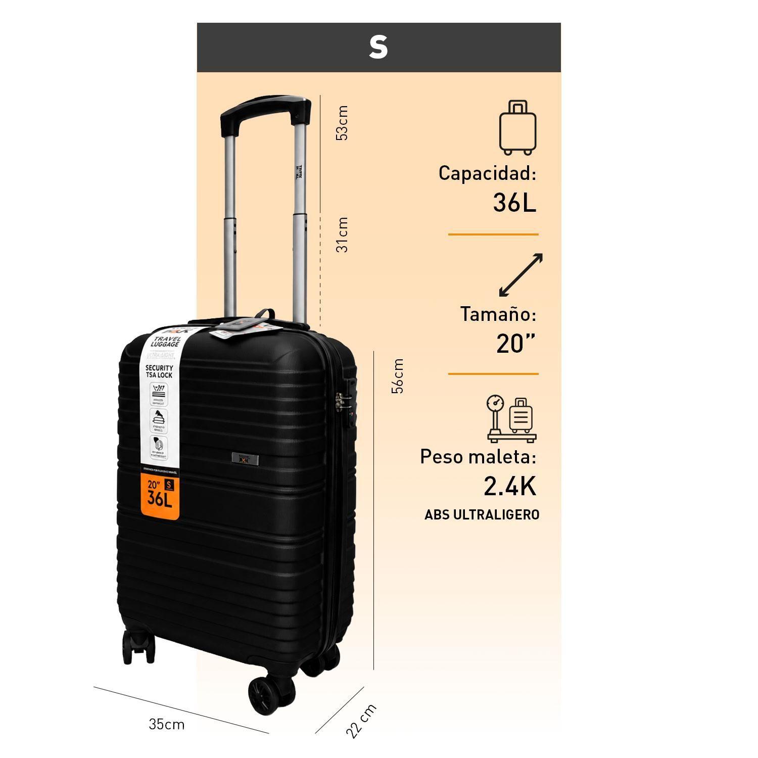 Maleta North Pak Viaje Cabina Equipaje Mano 20" 36L Negro-6