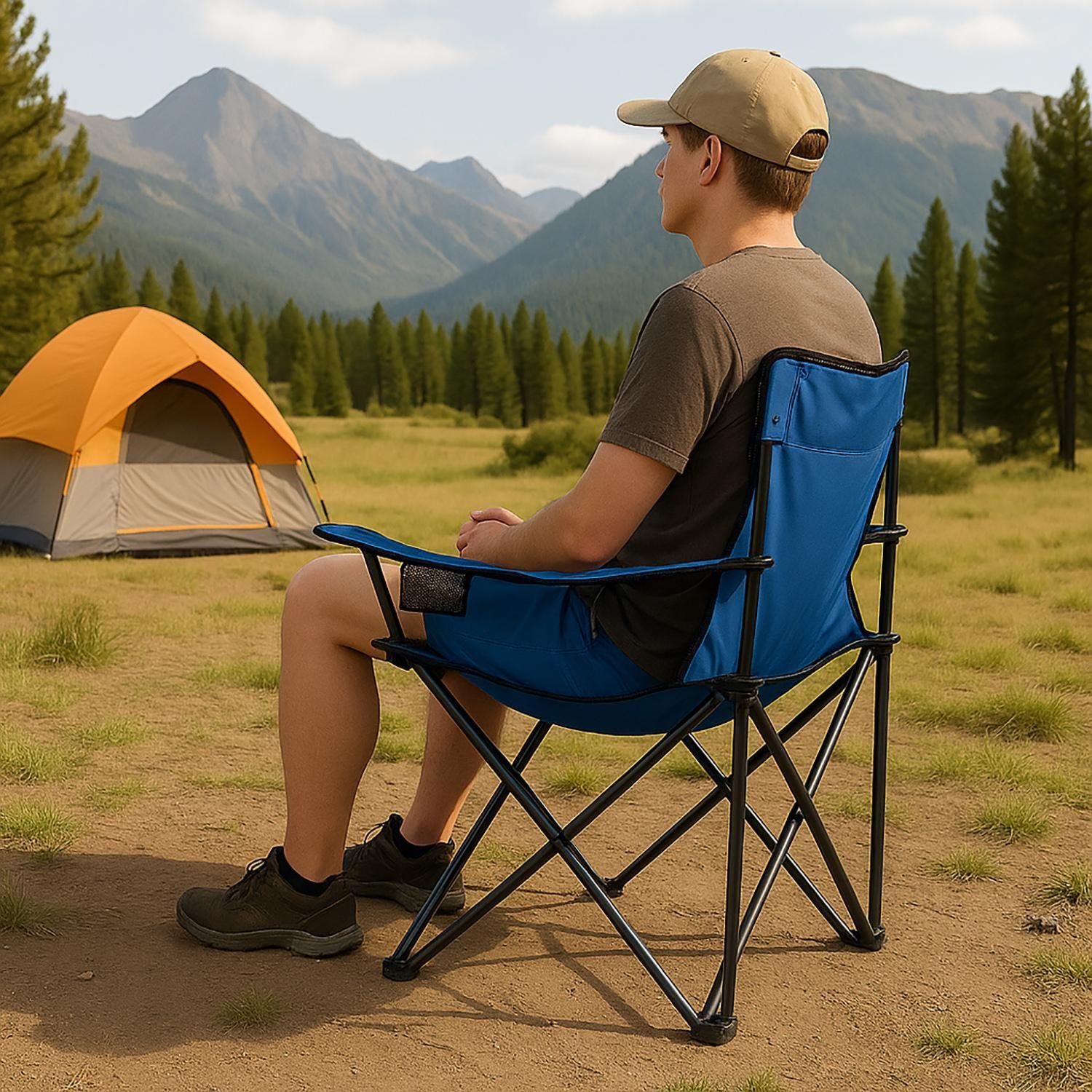 Silla Plegable Camping Kenai Apoyabrazos Azul Natgeo-6