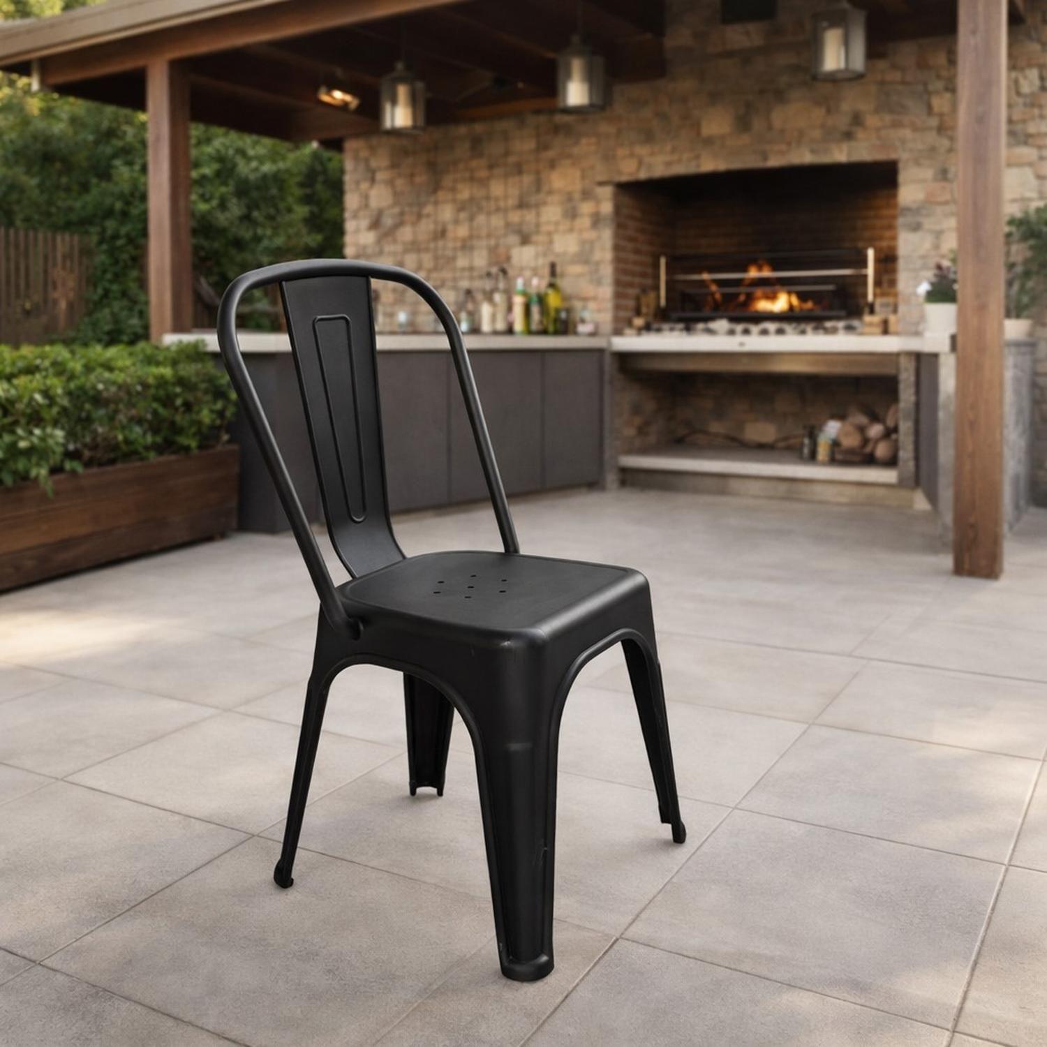 Silla Plástico Apilable Deco Aska Negra Escandinavia-4