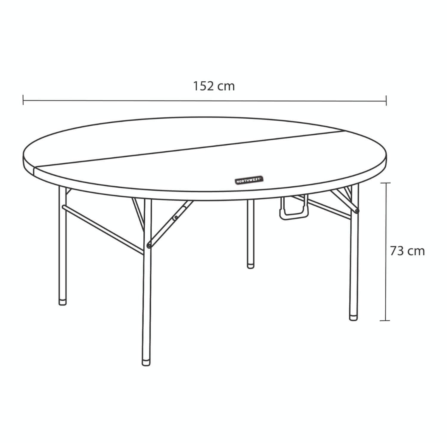 Mesa Plegable Redonda 150x73 Cms Blanca Northwest-2