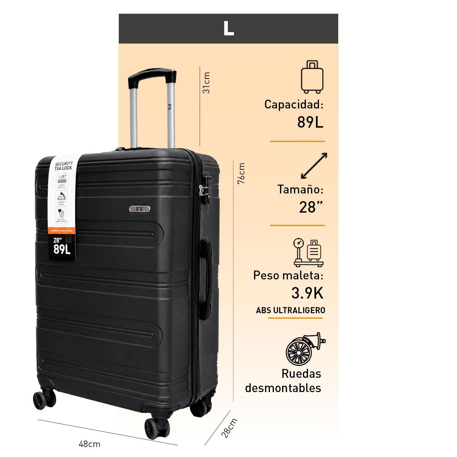 Maleta Northpak Rigida Resistente Ultraliviana 28" 89L Negro-5