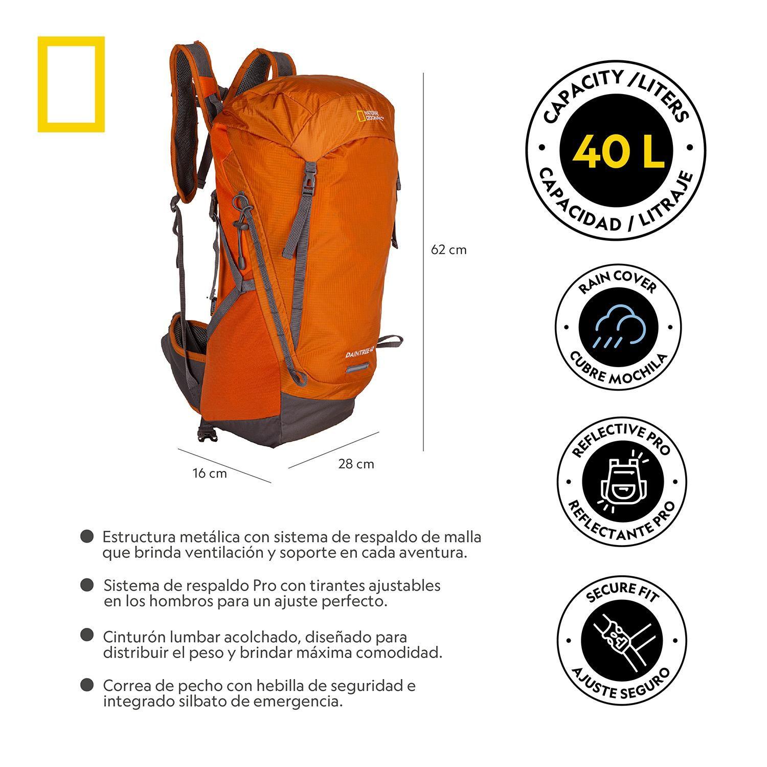 Mochila Daintree Naranjo 40 Litros National Geographic-4