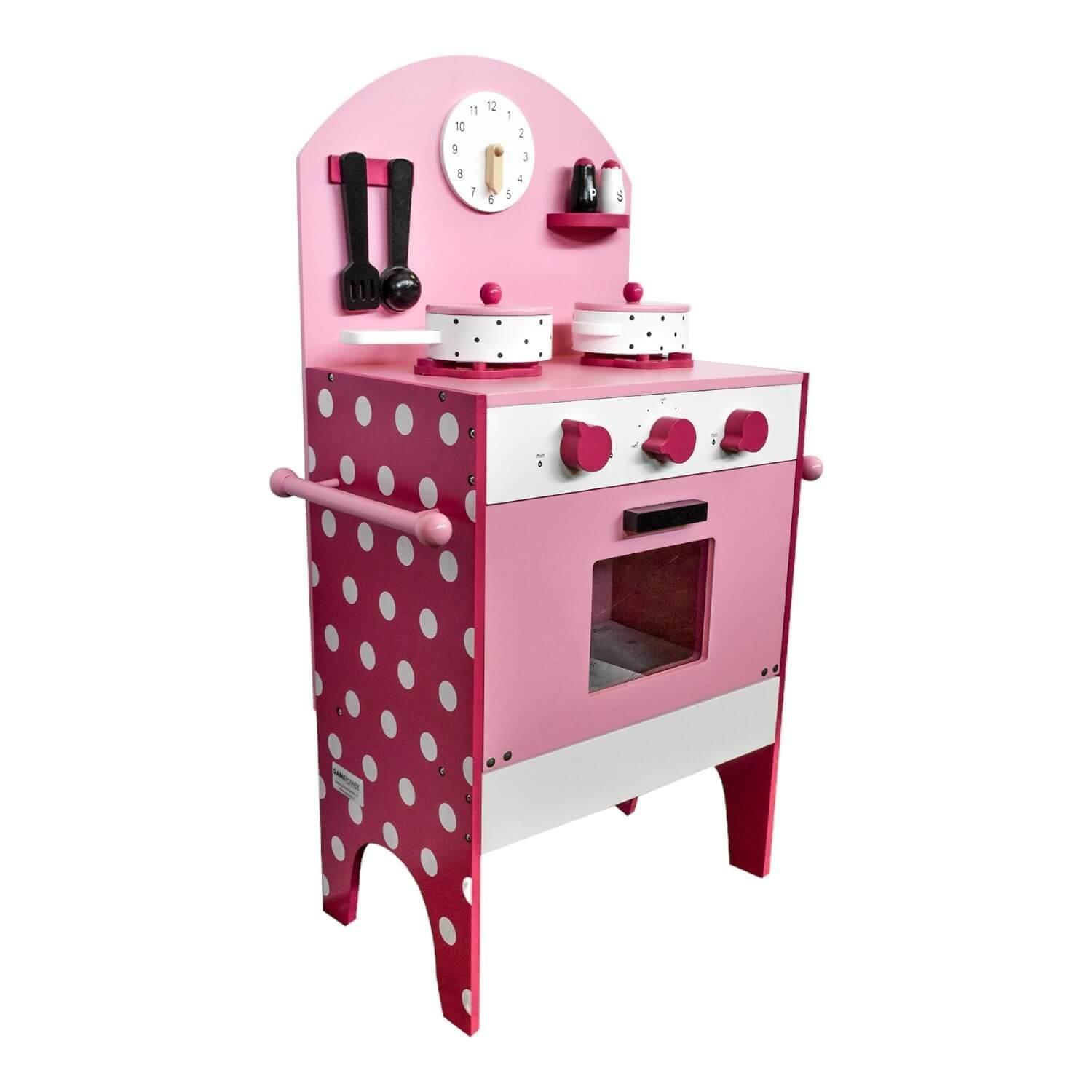 Cocina De Madera Rosada + Accesorios 43,5X23,5X70 Gamepower-4