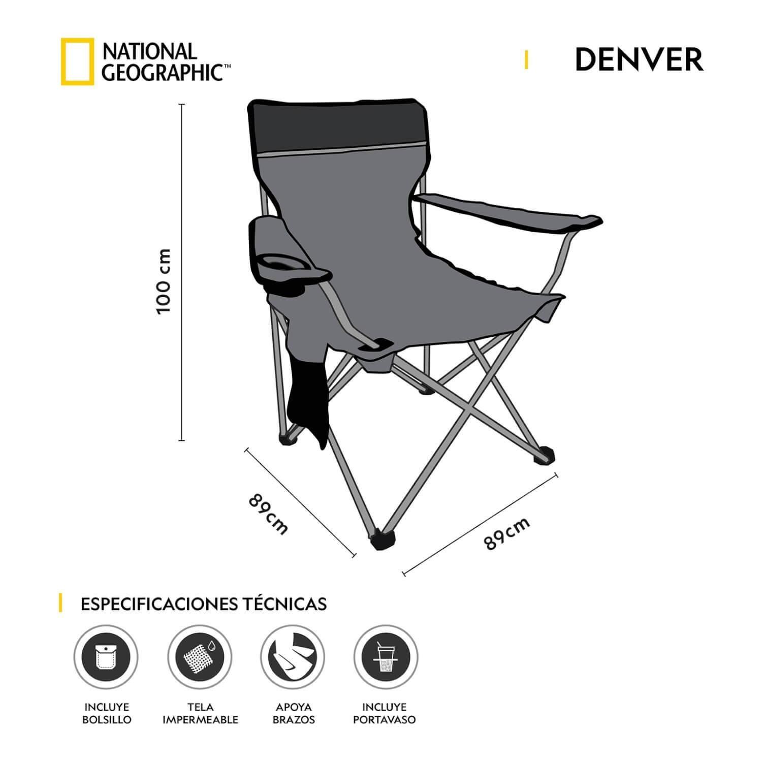 Silla Plegable Con Apoya Brazos Denver National Geographic-1