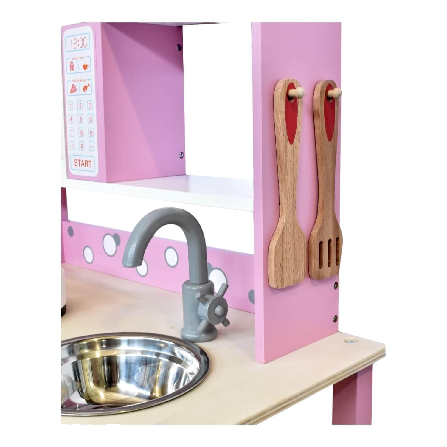 Cocina De Madera Rosada + Accesorios 55X35X84 Cms Gamepower-2