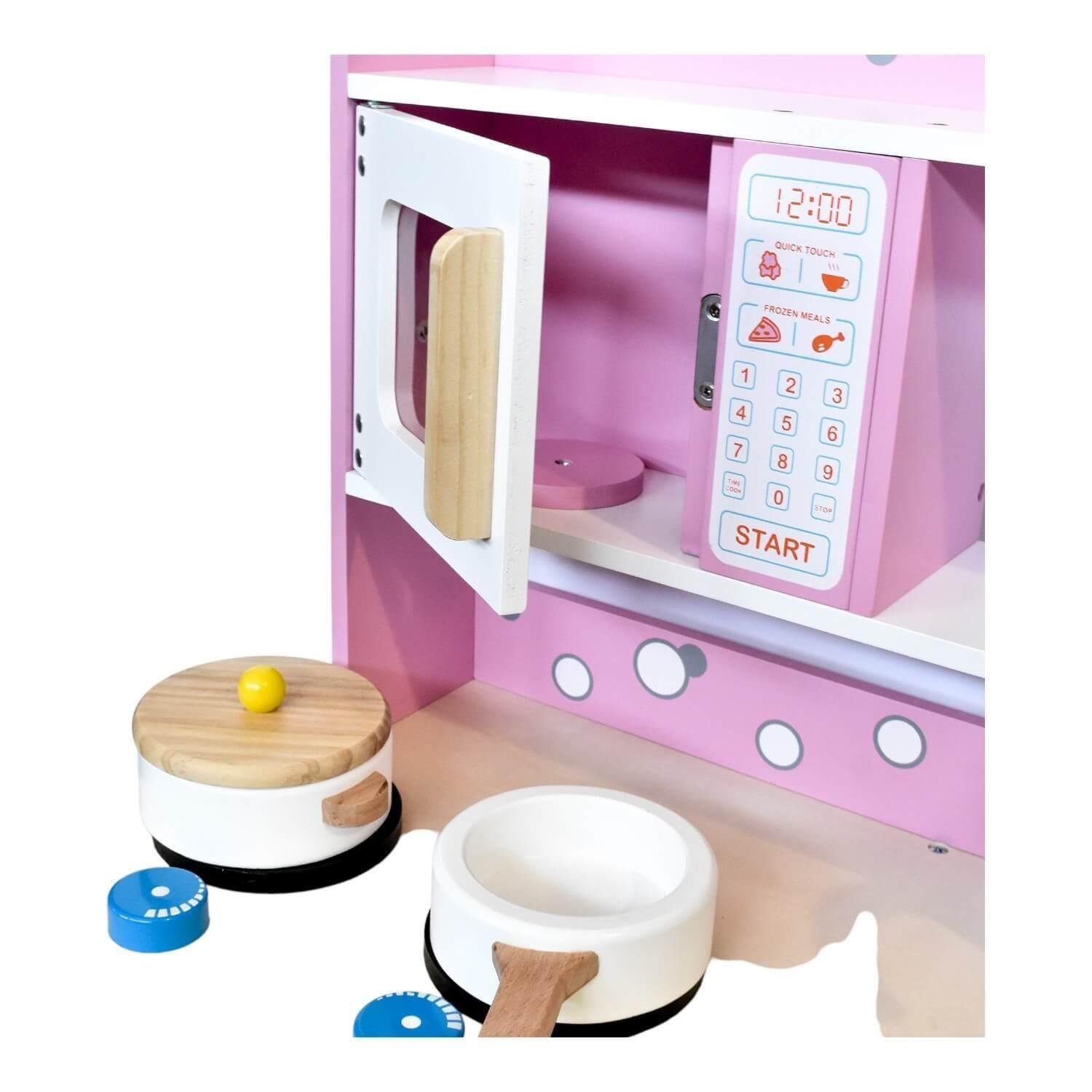 Cocina De Madera Rosada + Accesorios 55X35X84 Cms Gamepower-3