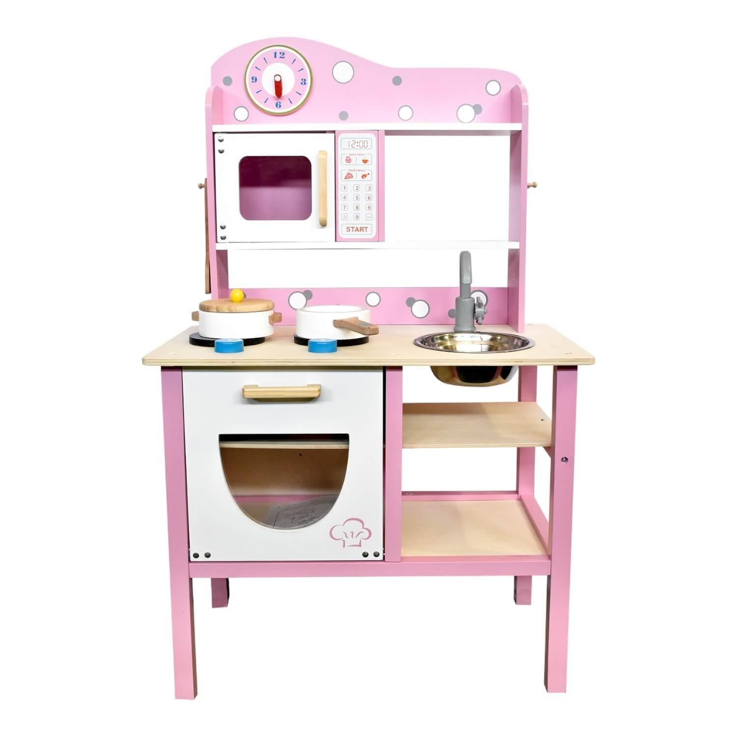 Cocina De Madera Rosada + Accesorios 55X35X84 Cms Gamepower-5