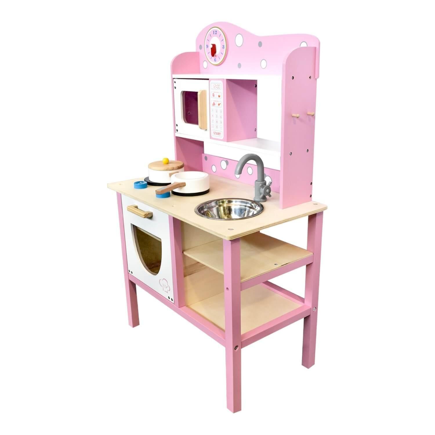 Cocina De Madera Rosada + Accesorios 55X35X84 Cms Gamepower-6