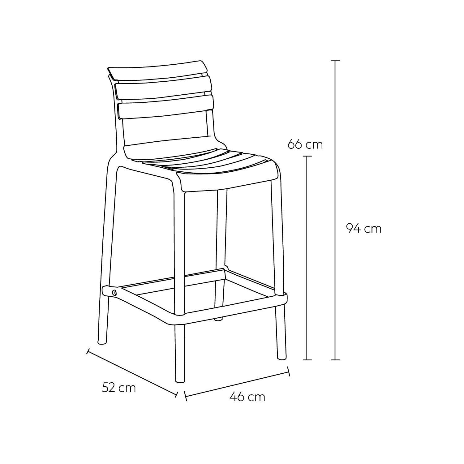 Piso Taburete Silla alta bar cocina Galt 65cm Gris-2
