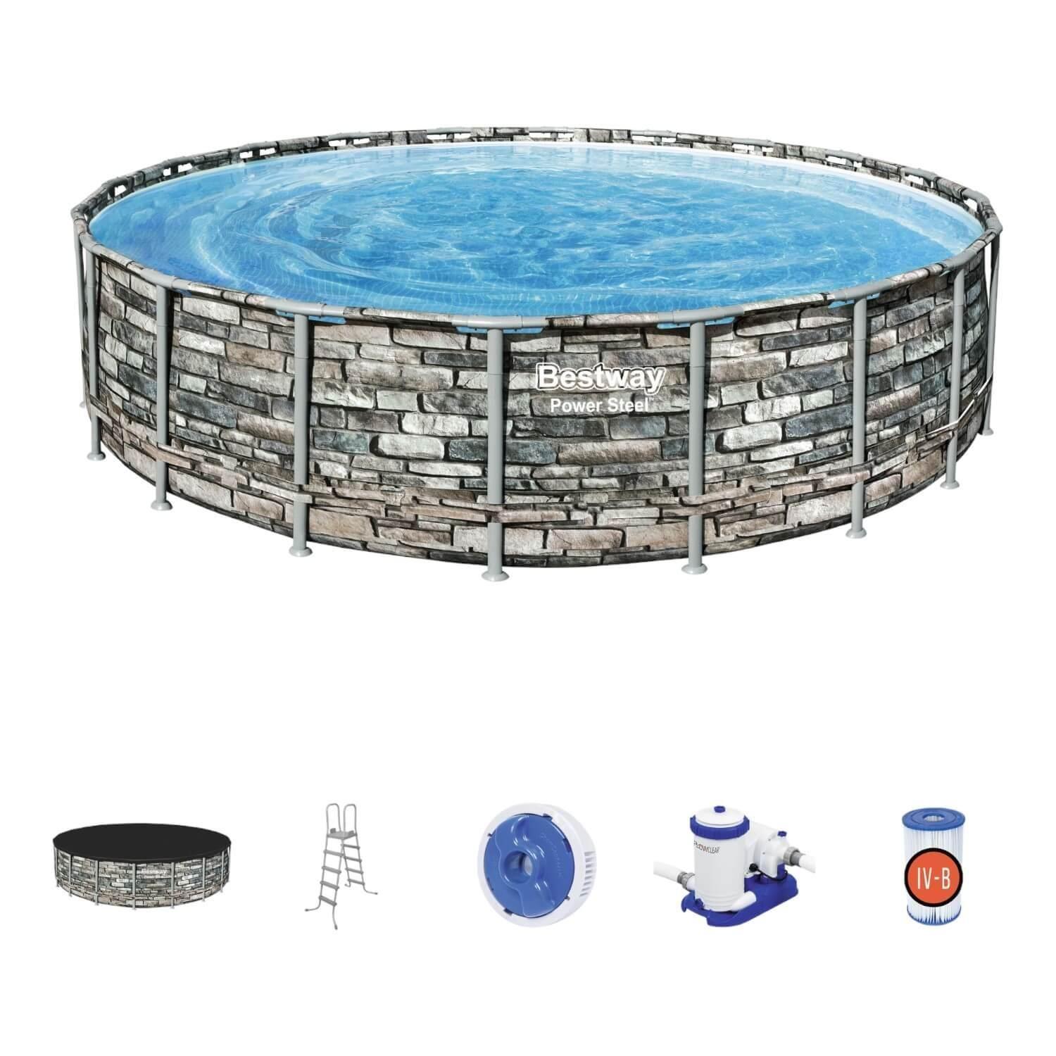 Piscina Bestway Redonda Filtro + Accesorios 6.10X1.32M-2