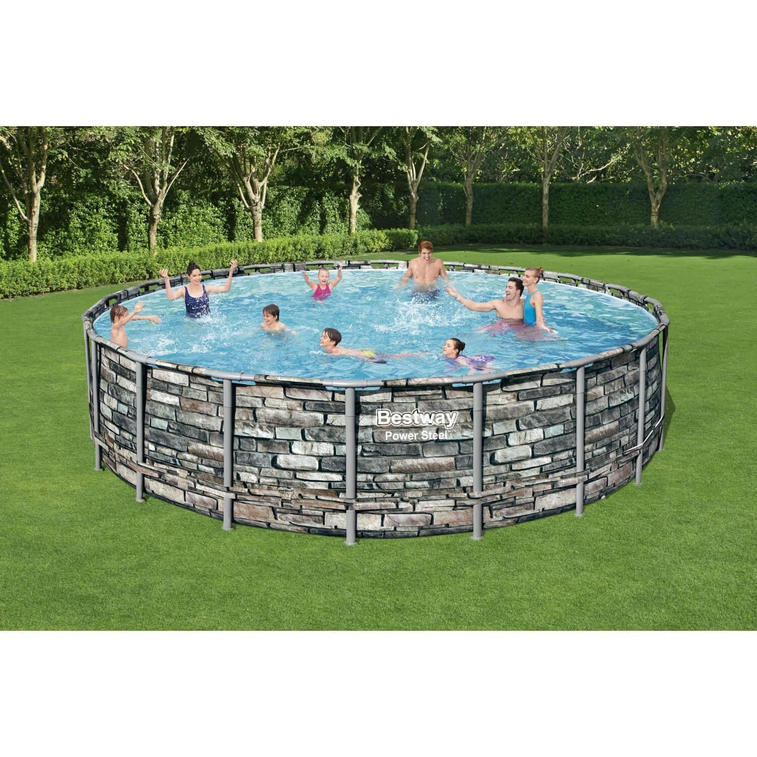 Piscina Bestway Redonda Filtro + Accesorios 6.10X1.32M-2