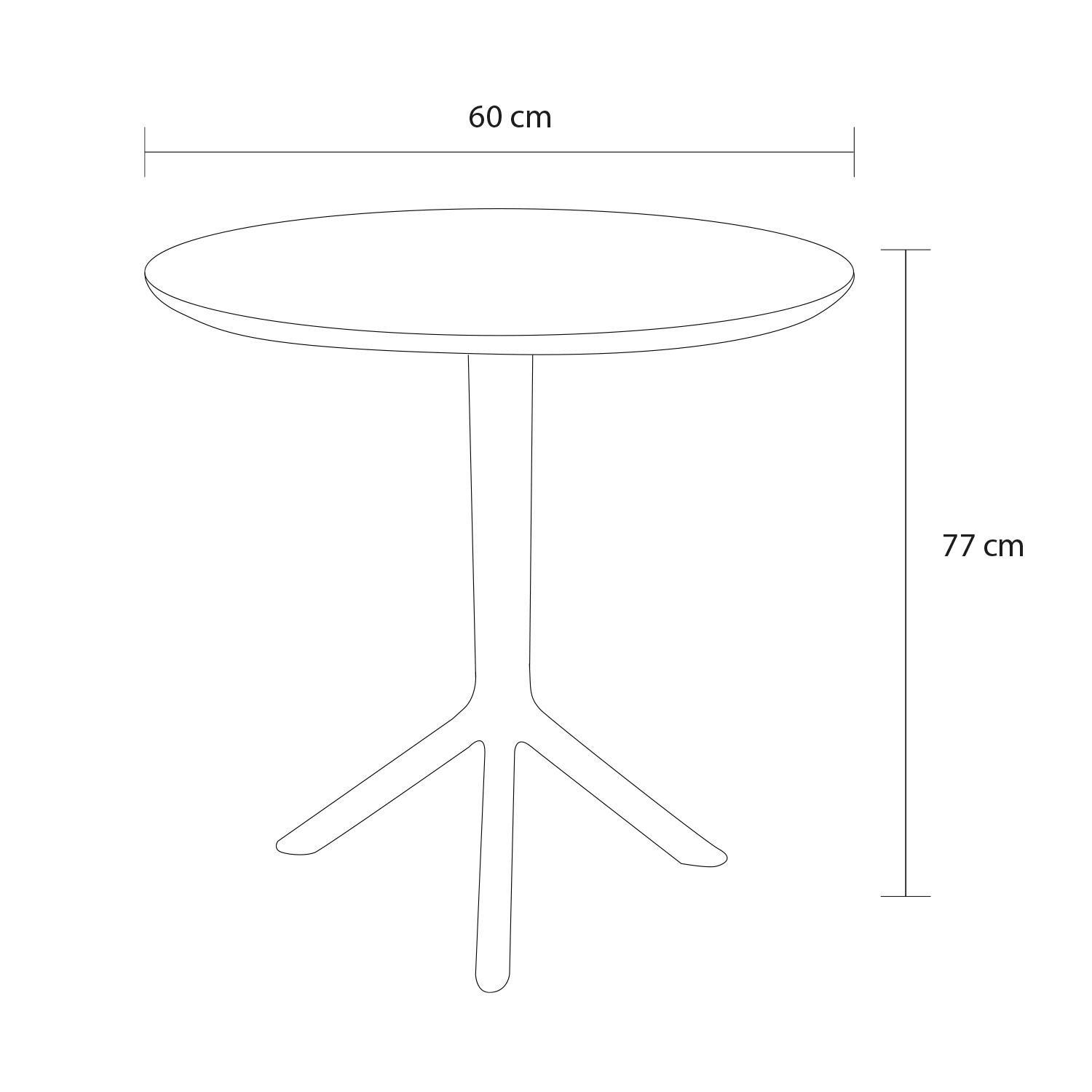 Mesa Cocina Terraza Jardín Redonda Rostad 77x60x60cm Negra-4