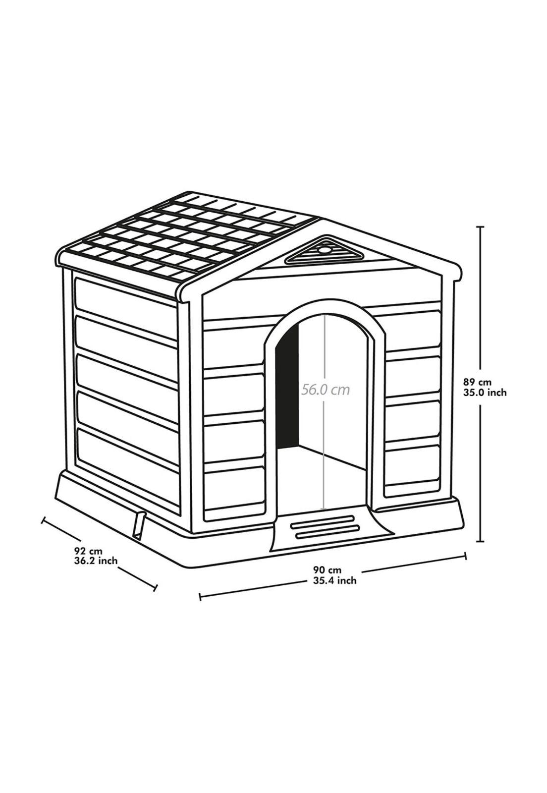Casa Para Perro Grande Taupe Techo Verde 92x90x89 cms Rimax-4