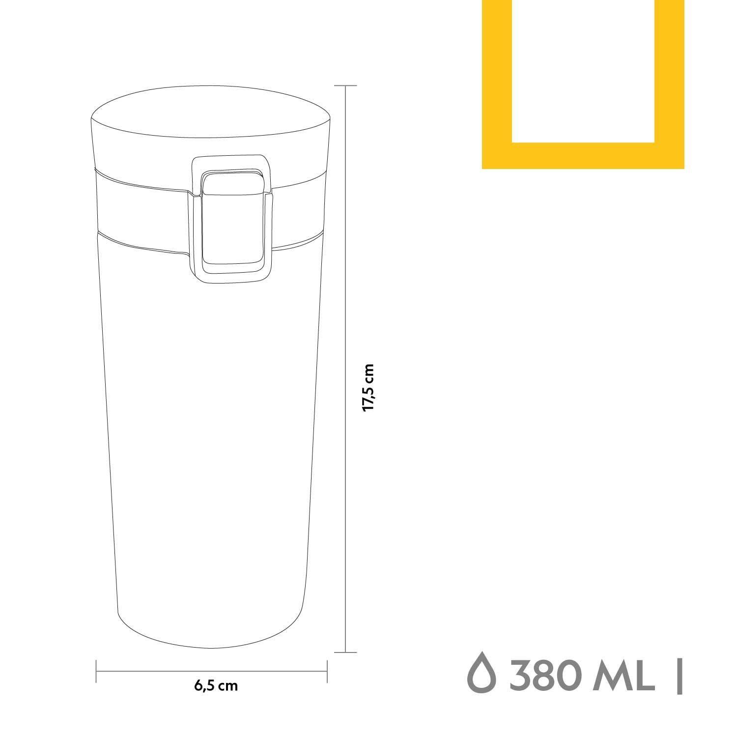 Mug Acero Inoxidable Tapa Con Pulsador y Antideslizante 380ml Azul-3