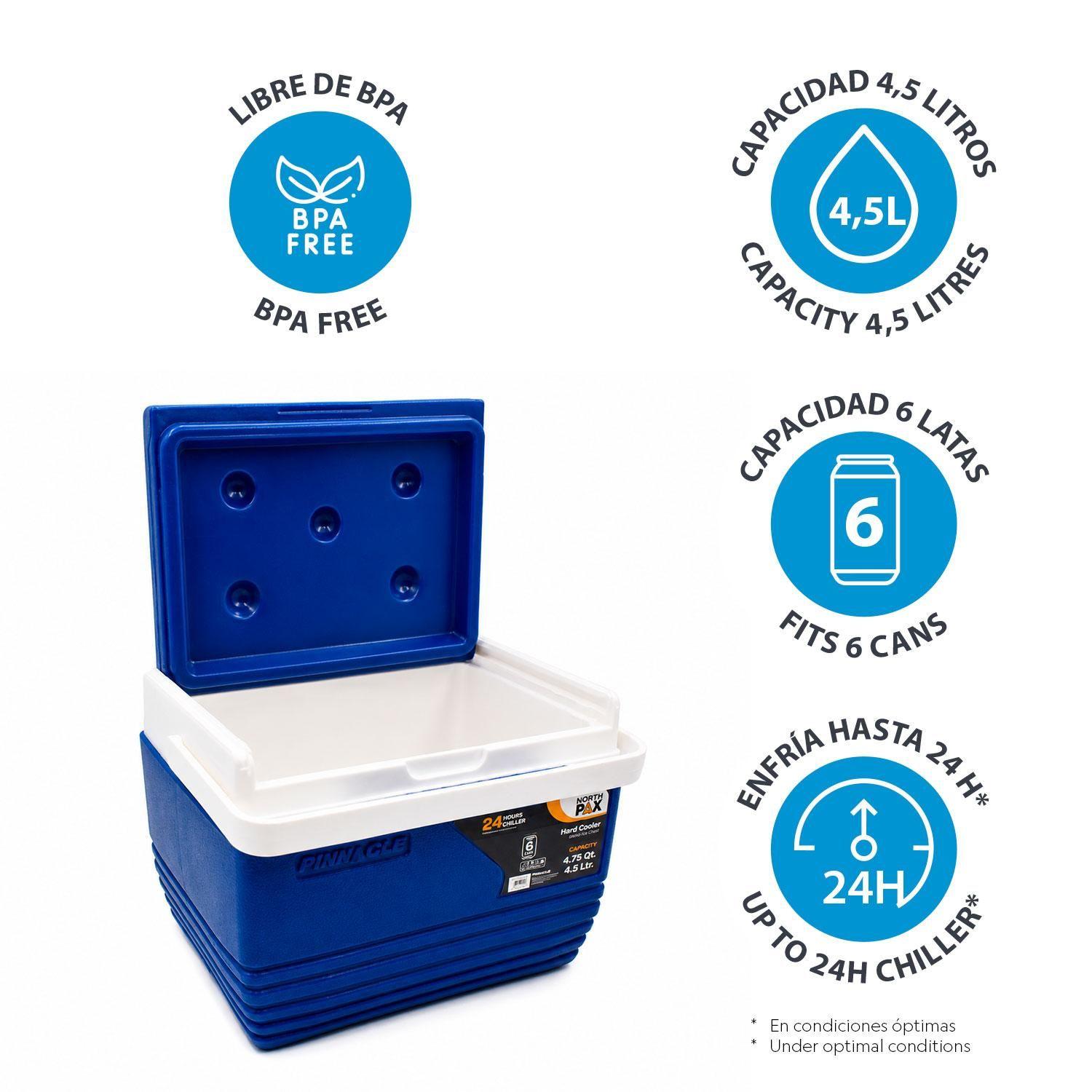 Cooler Nevera Portátil Eskimo 4.5 Litros Azul NorthPak-3