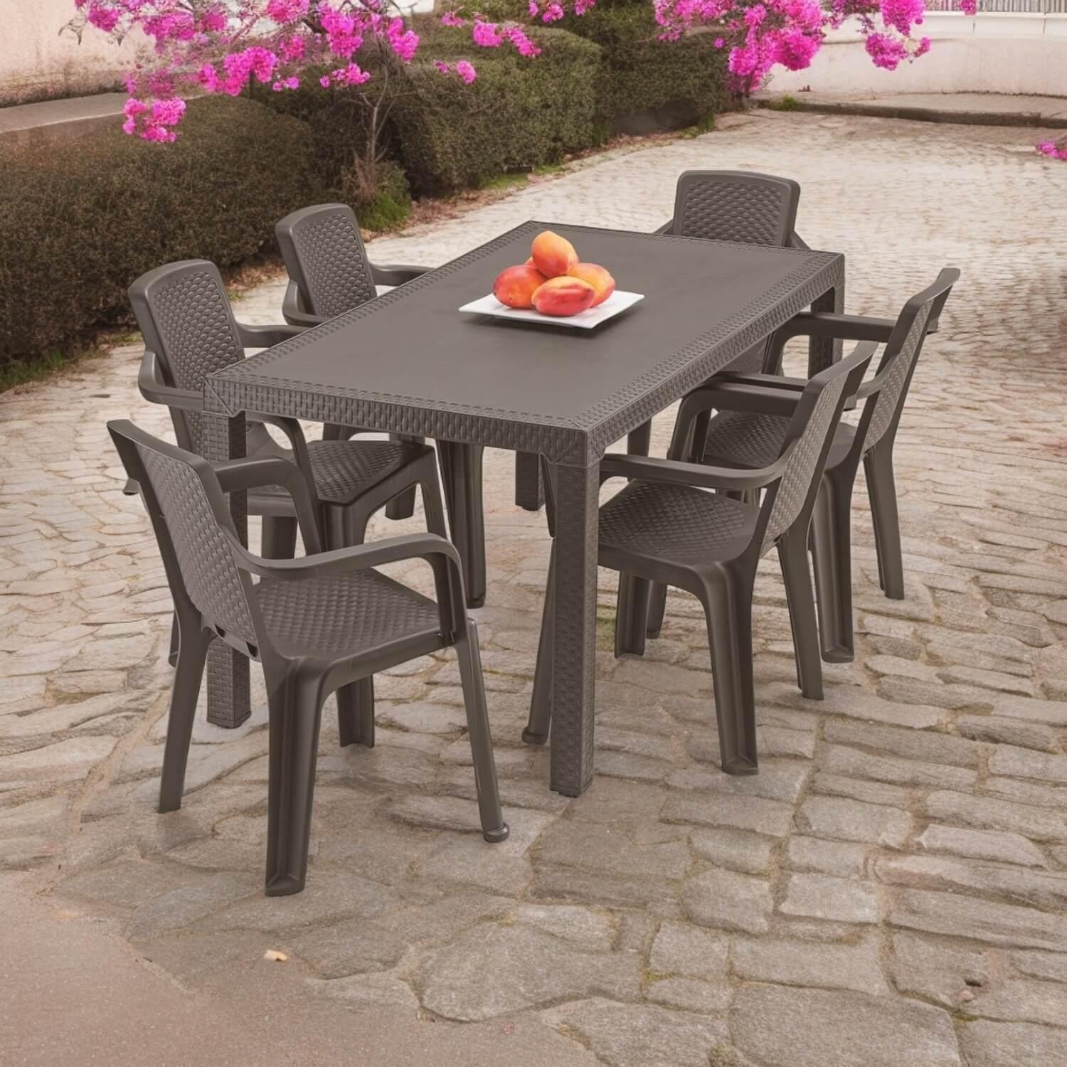 Silla de Terraza con brazo Café Eterna Rimax-3