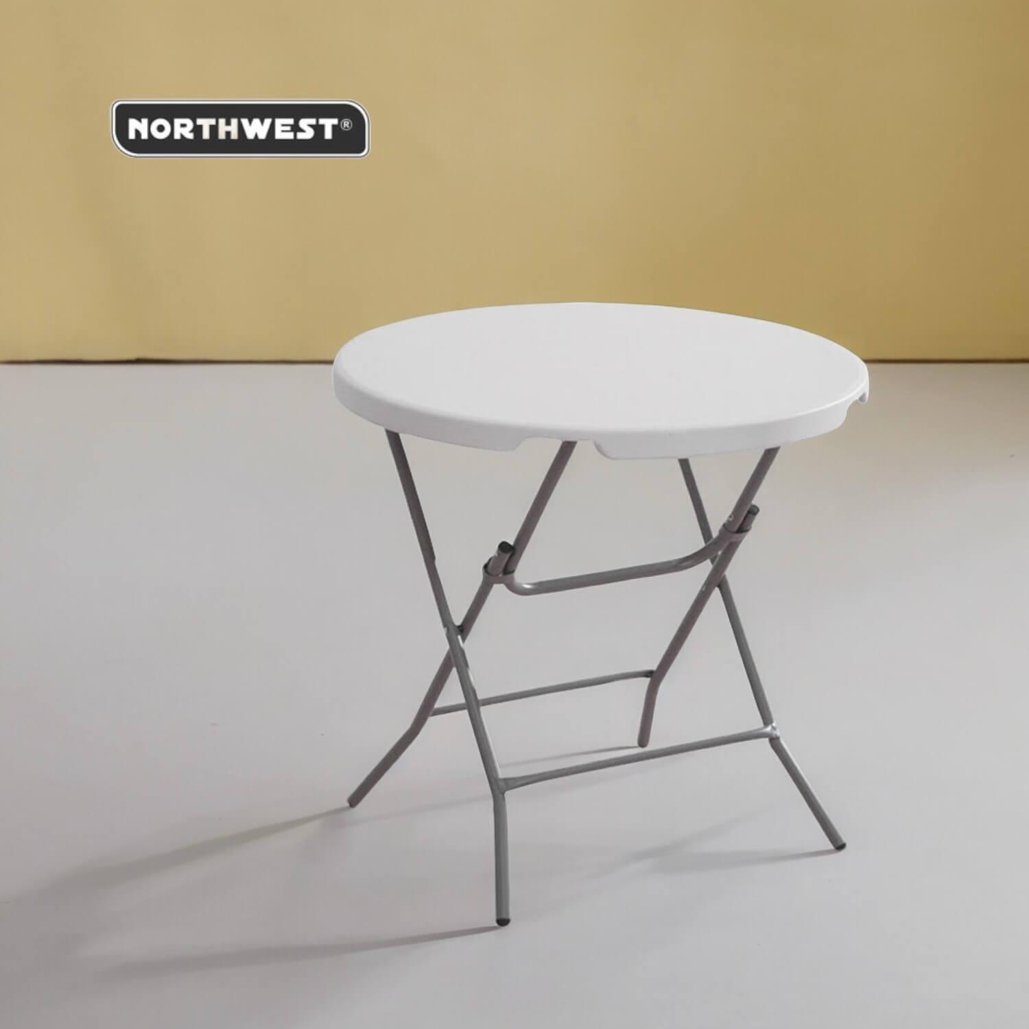 Mesa Plegable Redonda 80x74 Cms Blanca Northwest-4