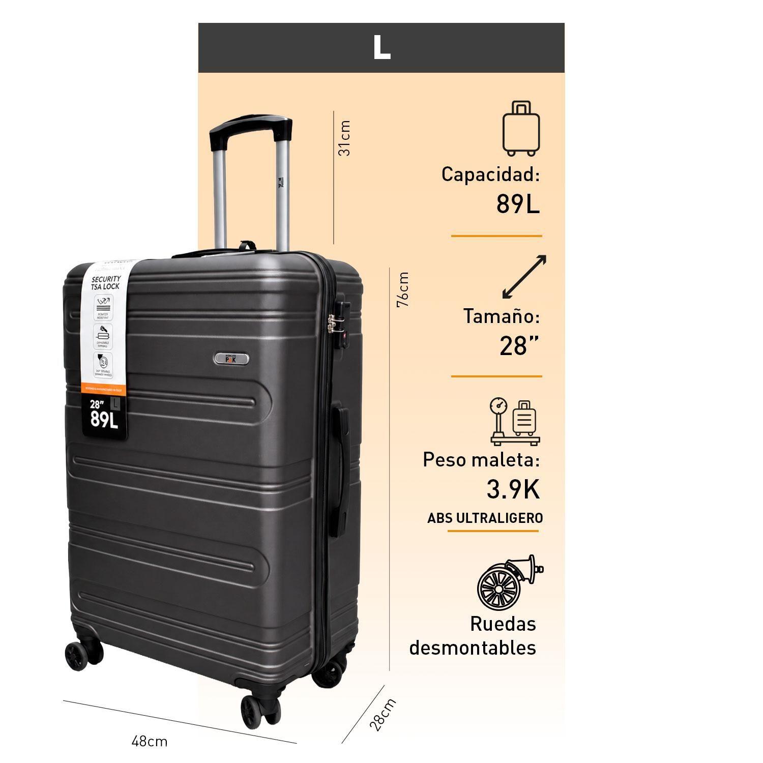 Maleta North Pak Rigida Resistente Ultraliviana 28" 89L Gris-6