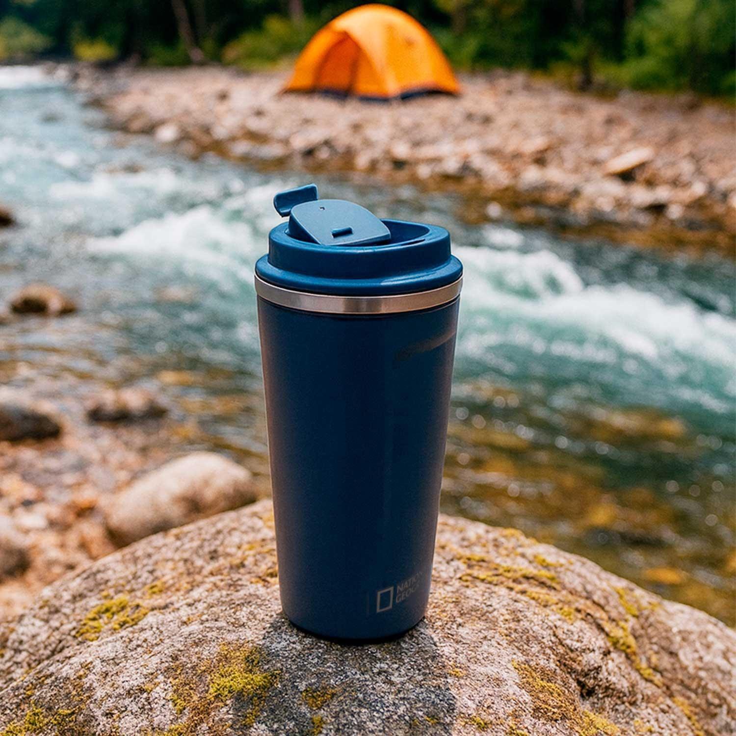 Mug Acero Inoxidable Tapa Flip Antideslizante 510ml Azul-4