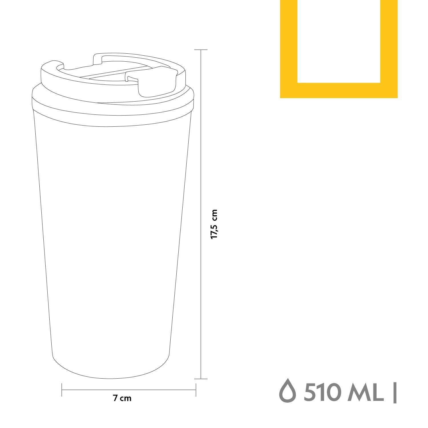 Mug Acero Inoxidable Tapa Flip Antideslizante 510ml Azul-5