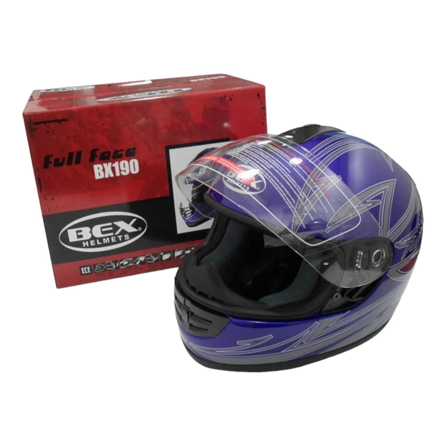 Casco Full Face Bx190 Talla Deep Blue Certificado Bex-2