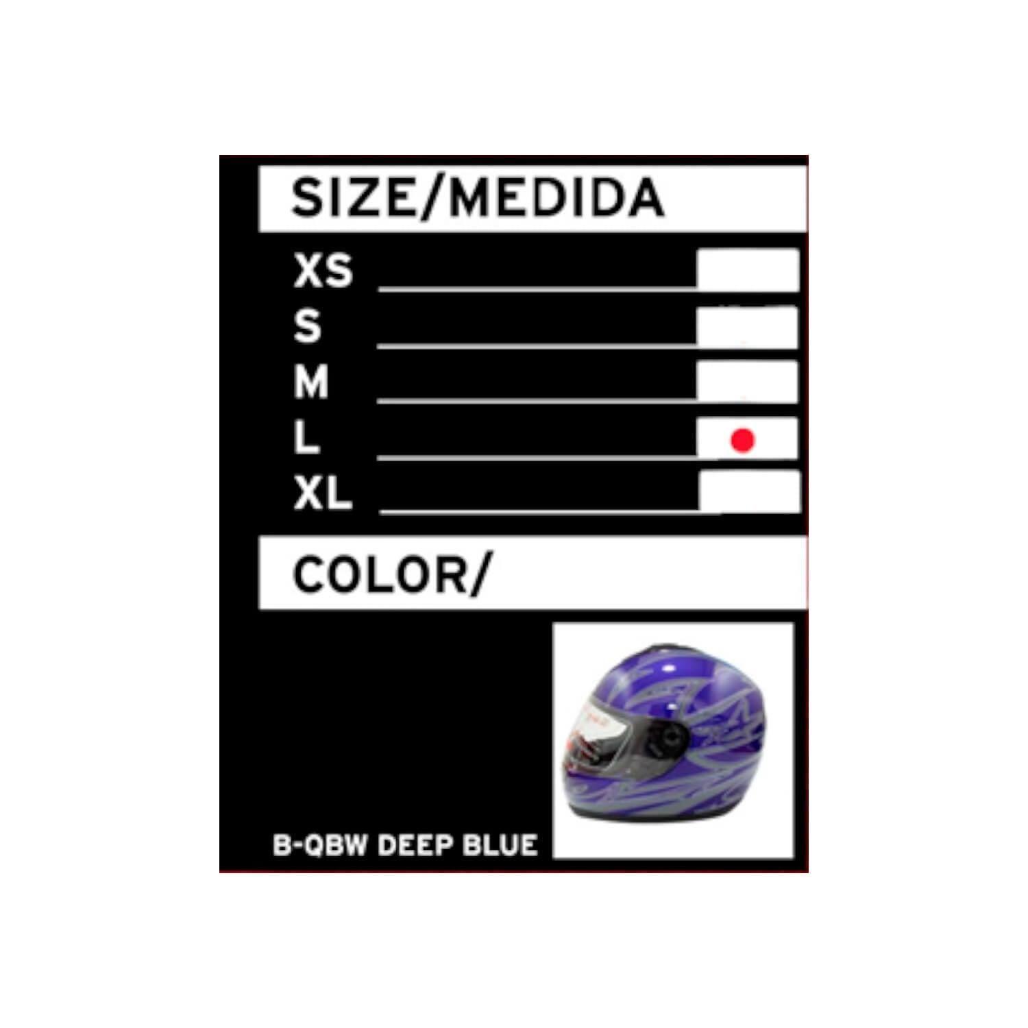 Casco Full Face Bx190 Talla Deep Blue Certificado Bex-4