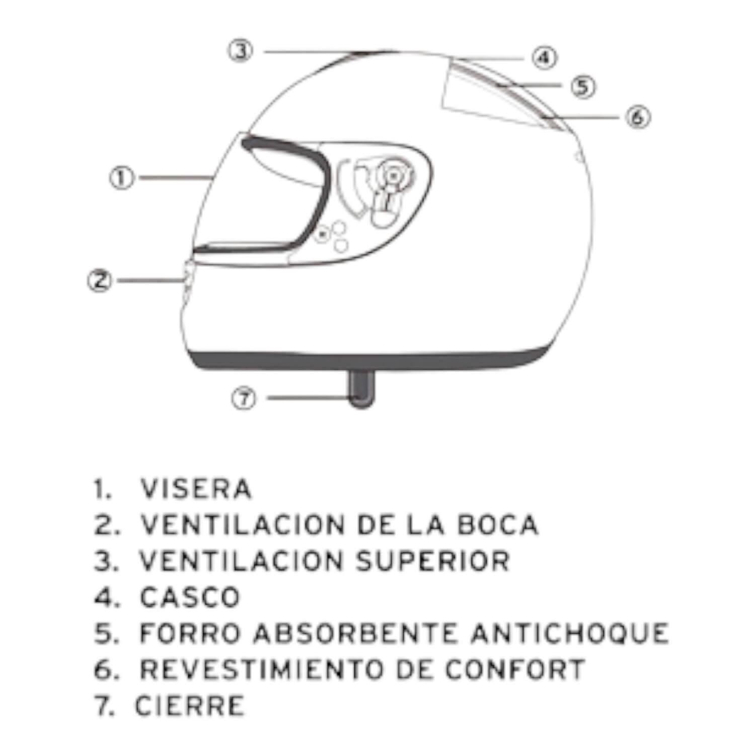 Casco Full Face Bx190 Talla Deep Blue Certificado Bex-5