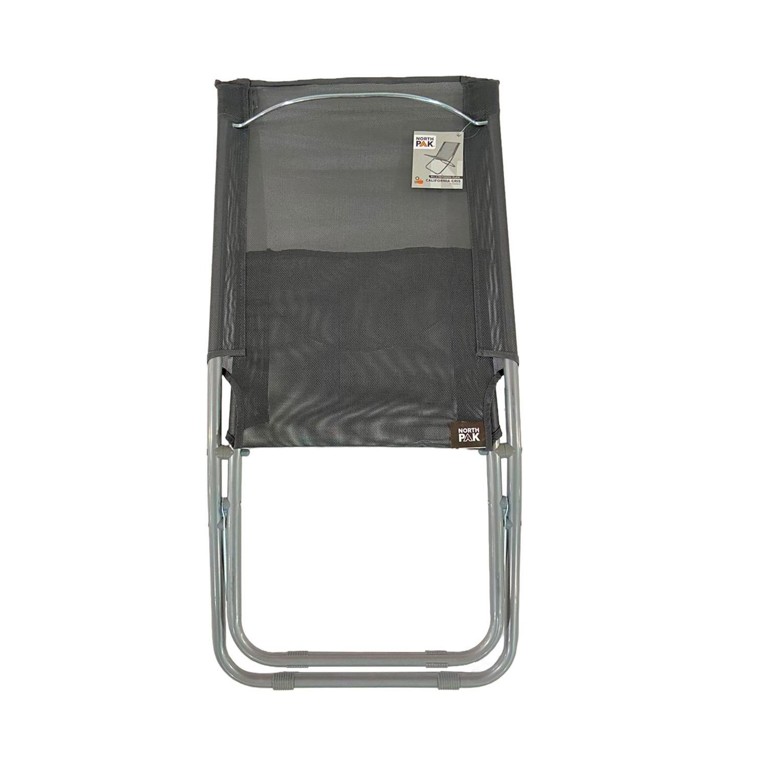 Silla Playera Gray Beach Gris 88x54x47cm North Pak-2