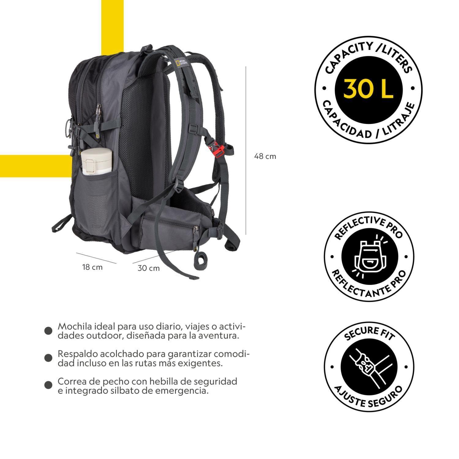 Mochila Cross River Gris 30 Litros National Geographic-2