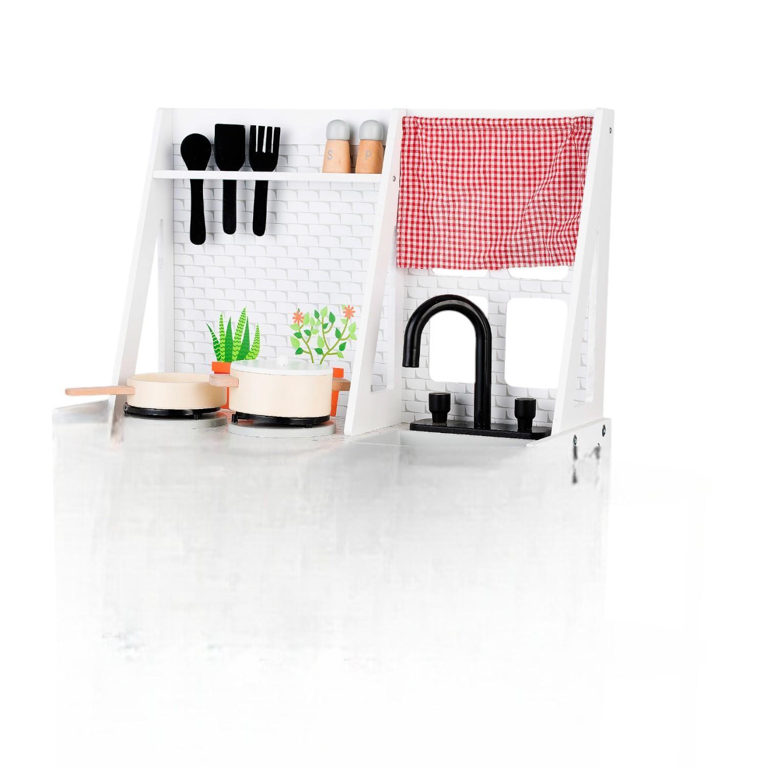 Cocina De Madera Gris + Accesorios 70X27X81cm Gamepower-2