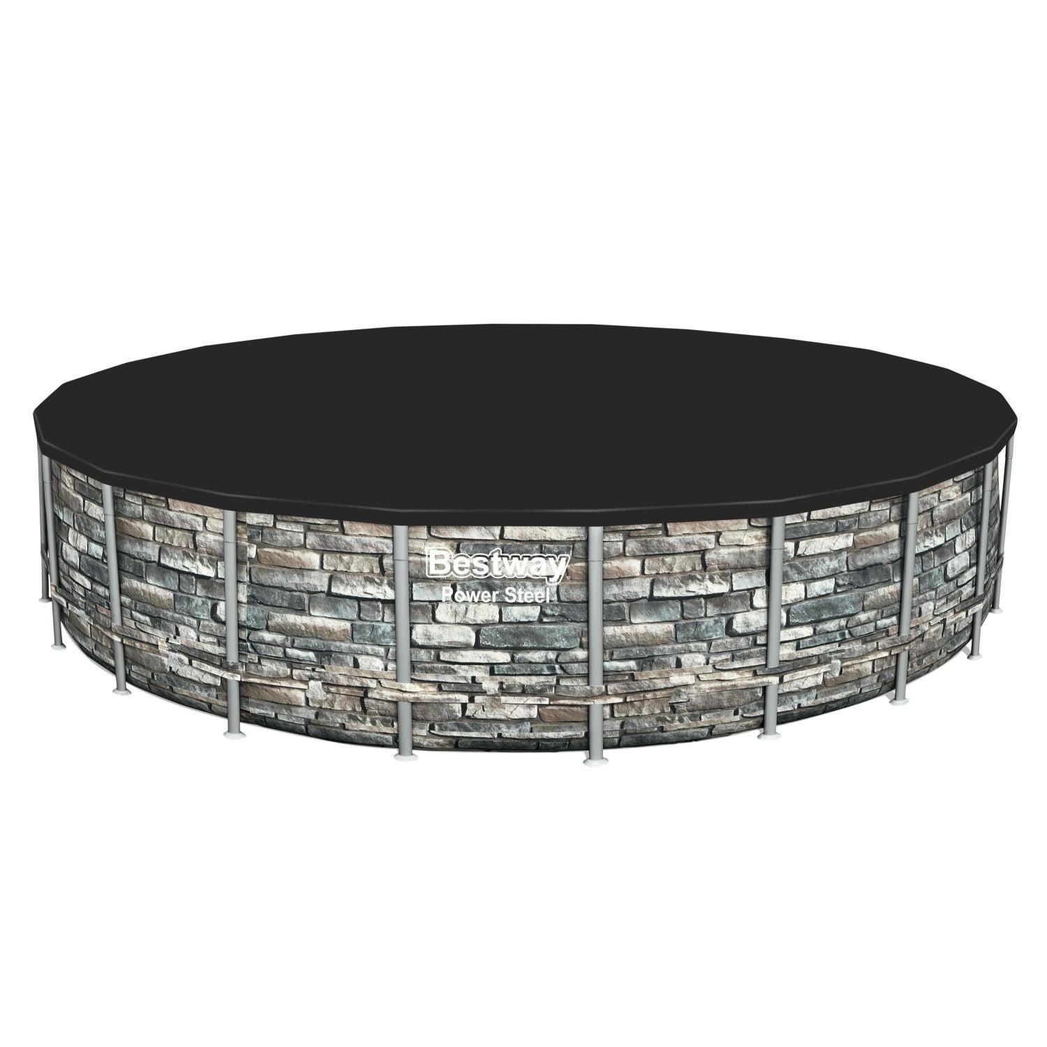 Piscina Bestway Redonda Piedra Filtro+Accesorios 6.71MX1.32M-2