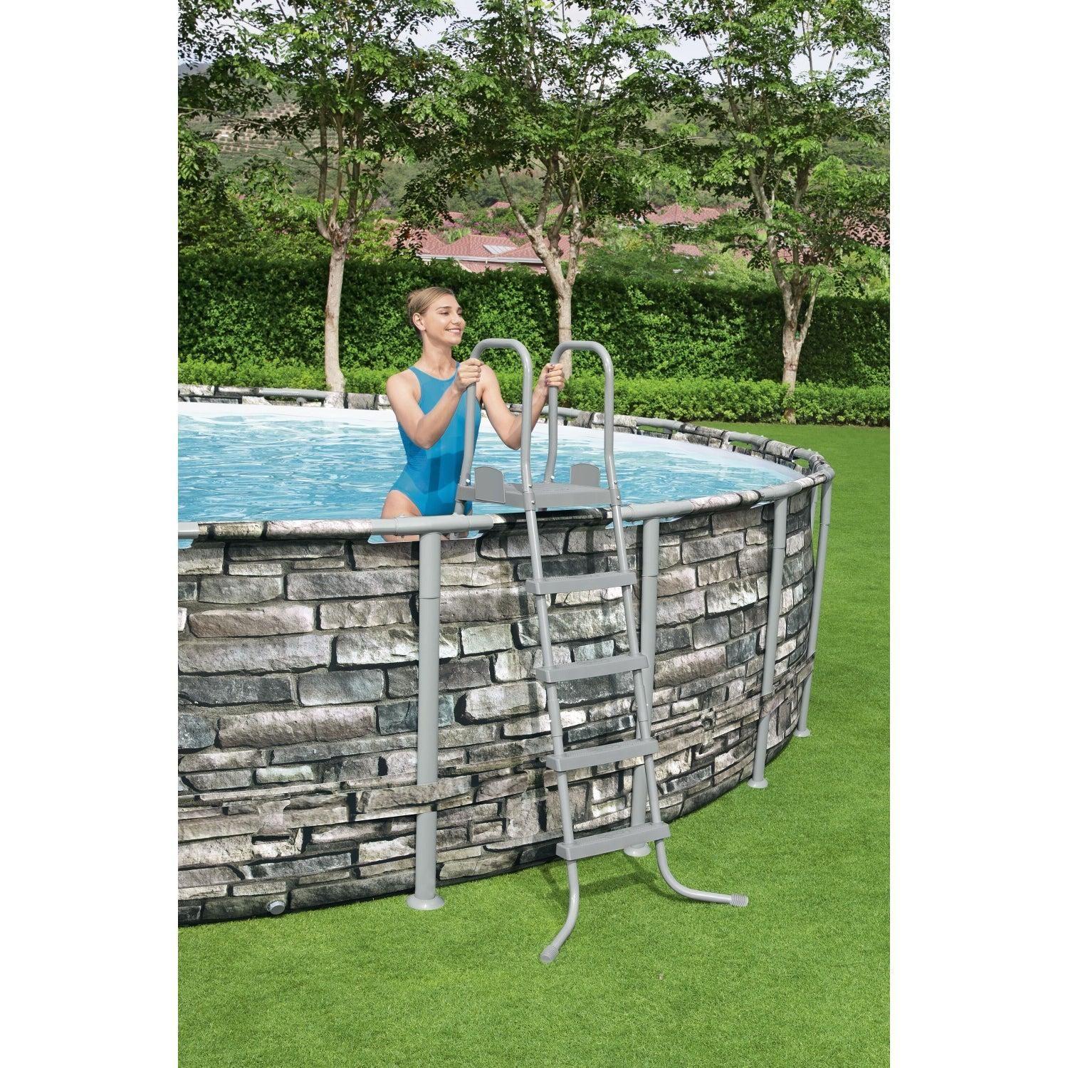 Piscina Bestway Redonda Piedra Filtro+Accesorios 6.71MX1.32M-8