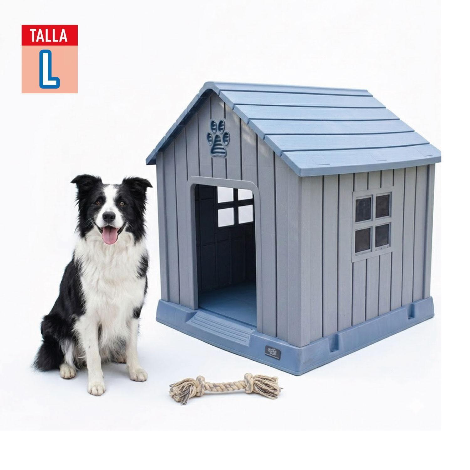 Casa Para Perro Grande Gris Azul Coolpets 83x86x79cm-1