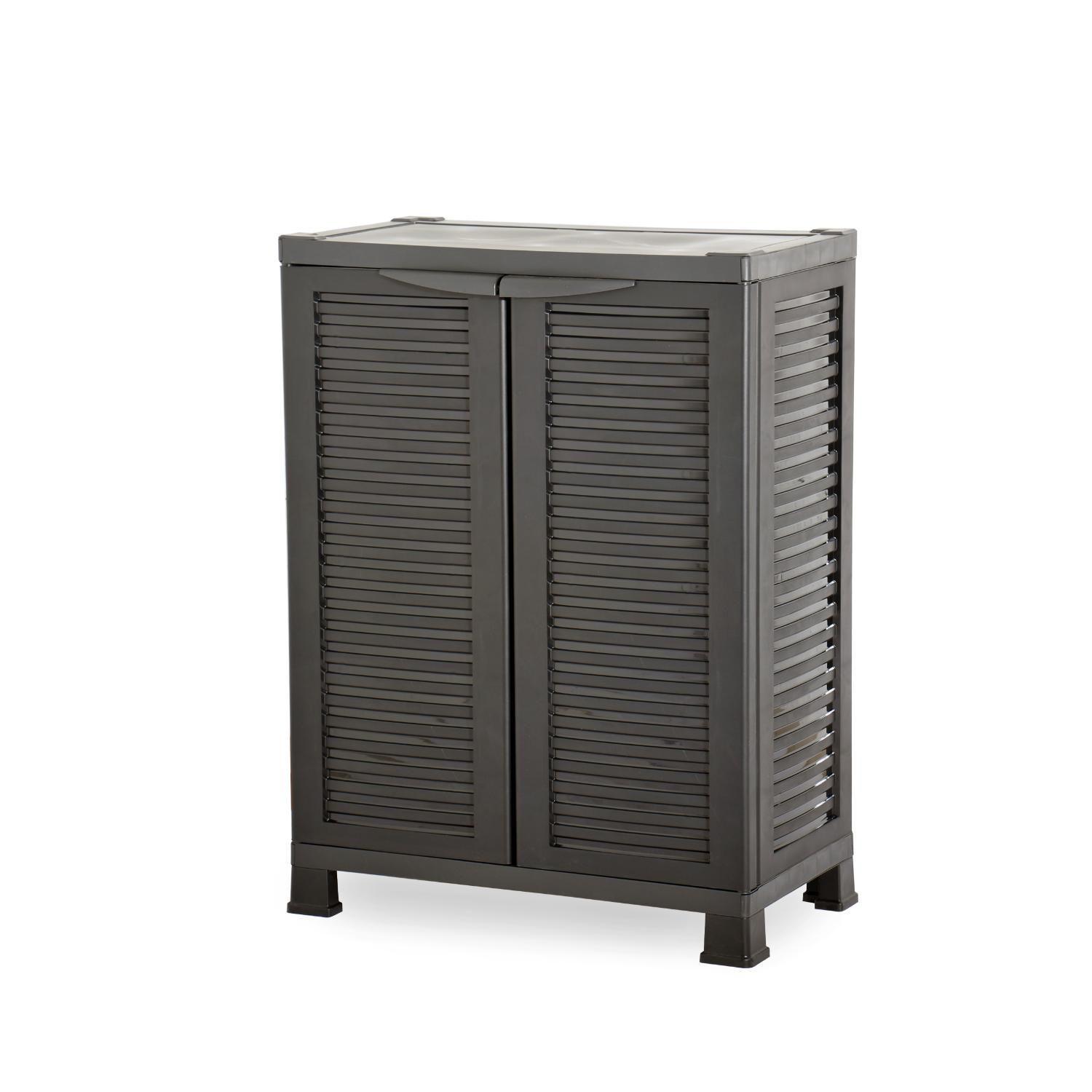 Armario Closet Plástico Mediano Multiuso Negro 68x39x92cm-2