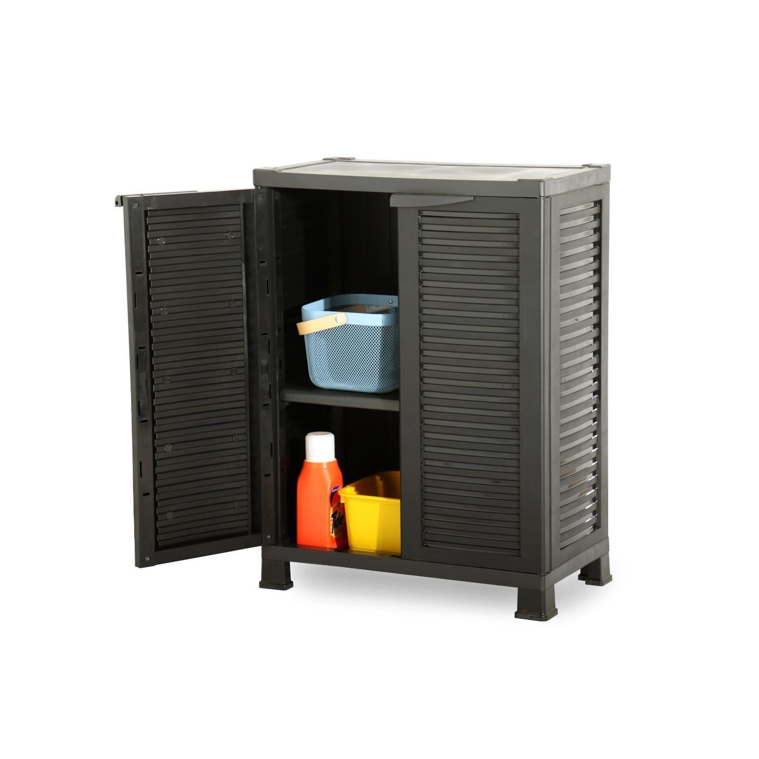 Armario Closet Plástico Mediano Multiuso Negro 68x39x92cm-3