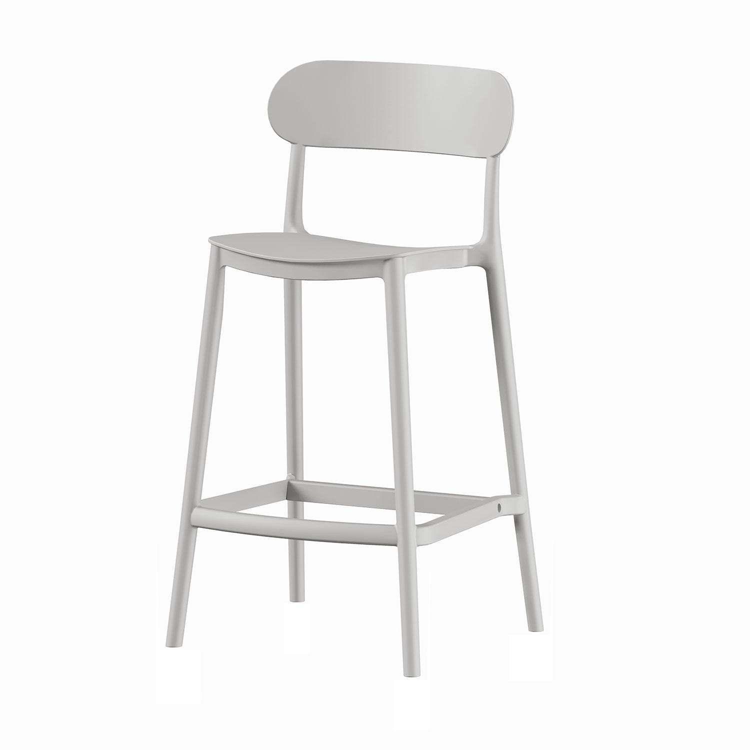 Piso Taburete Silla alta bar cocina Oslo 65cm Gris Claro-0